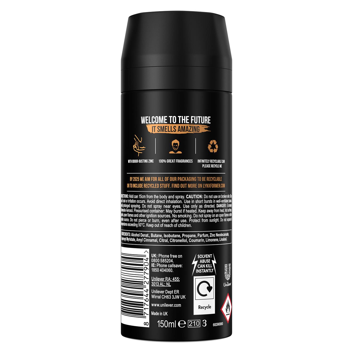 Lynx 48-Hour Odour Protection Body Spray Deodorant, 3 or 6 Pack, 150ml - Picture 140 of 185