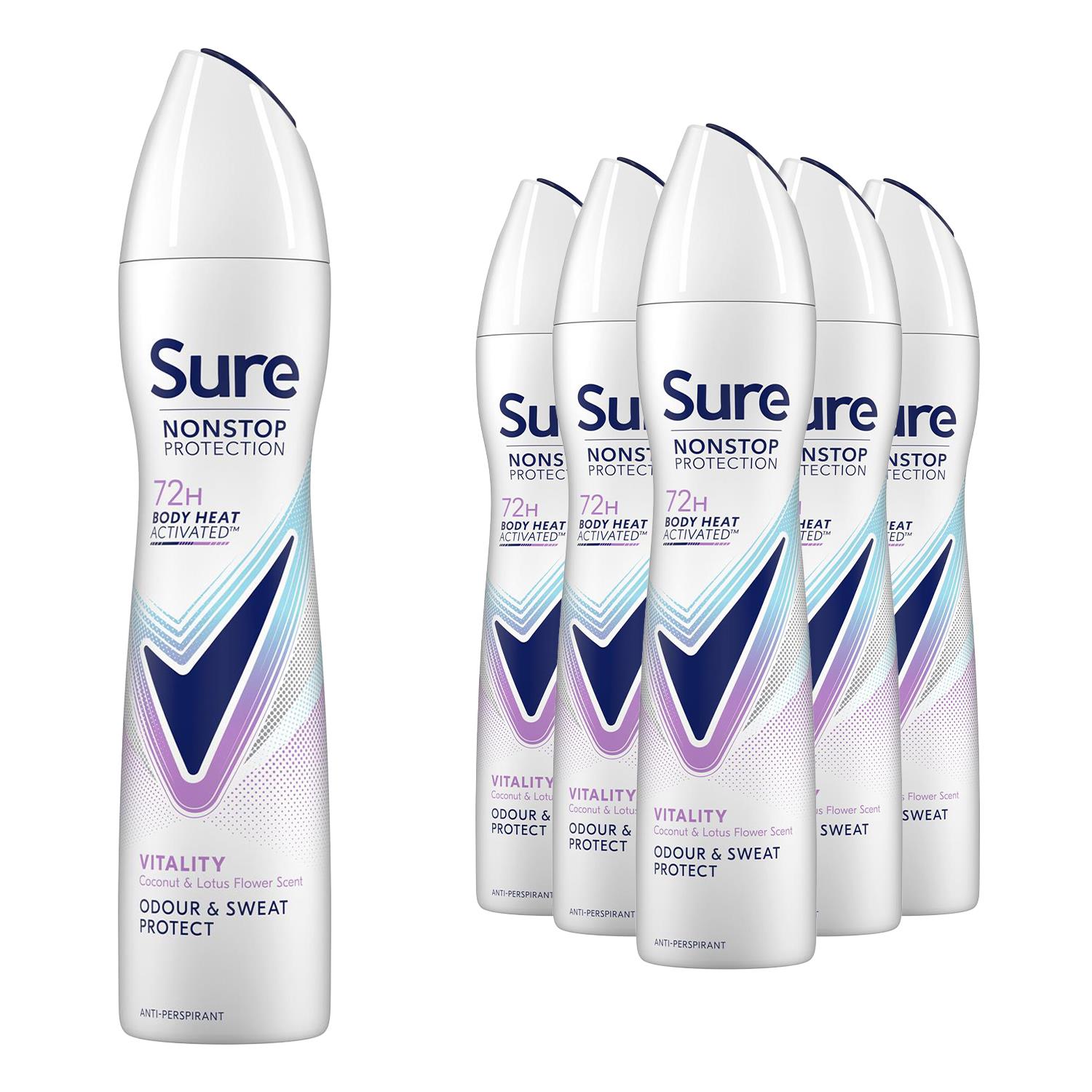 Sure Women Anti-perspirant 72H Nonstop Protection Deodorant, 250ml 6 Pack - Picture 90 of 90