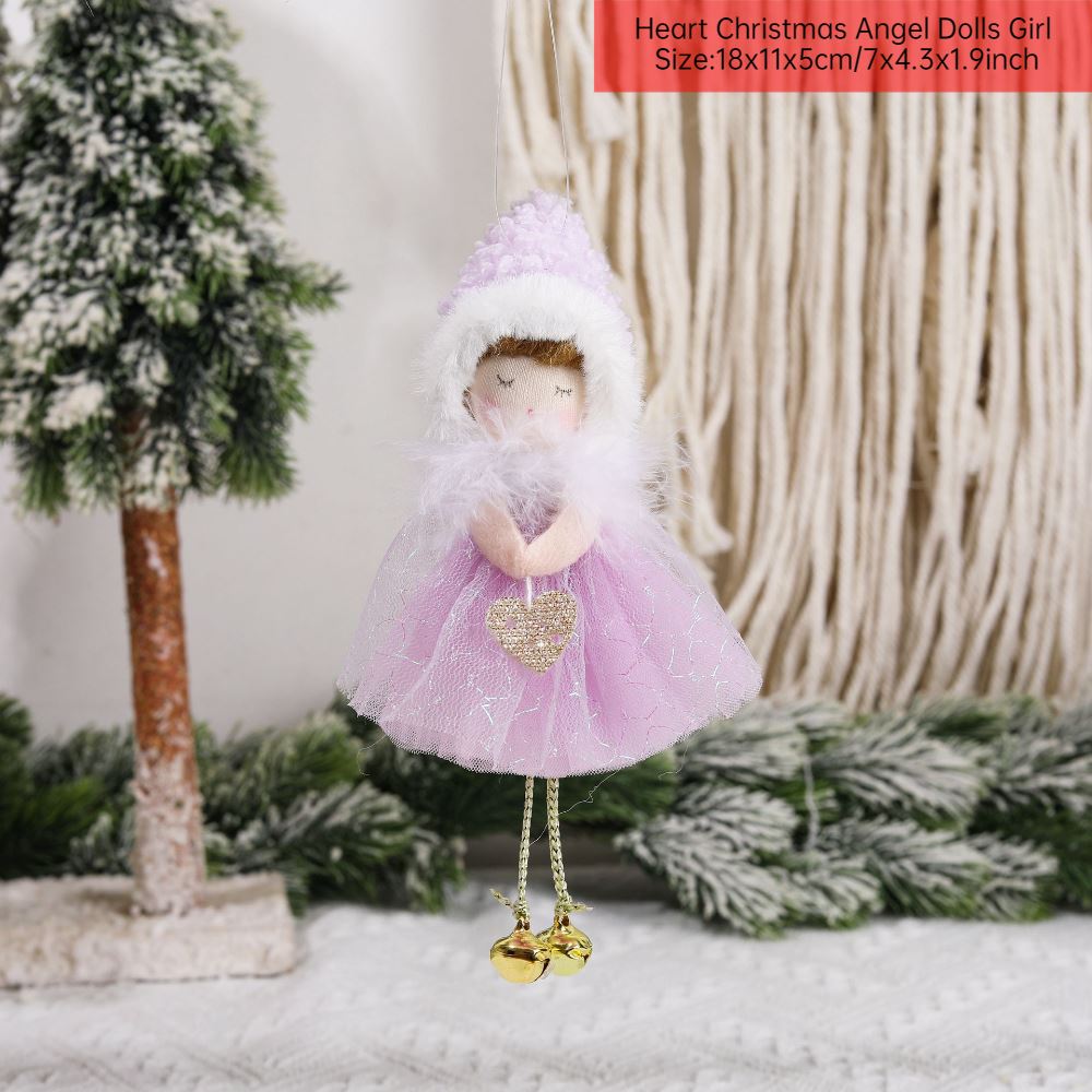 Merry Christmas 2024 Purple Angel Girl Doll Tree Pendant Decoration Noel Natal - Picture 33 of 48