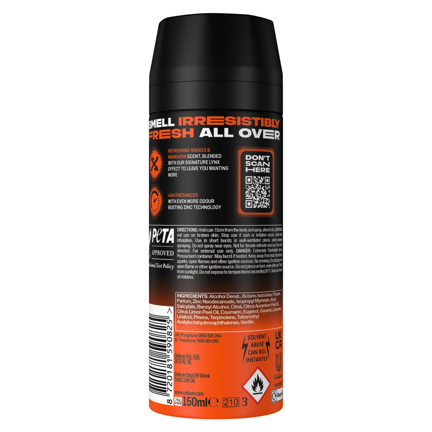 Lynx 48-Hour Odour Protection Body Spray Deodorant, 3 or 6 Pack, 150ml - Picture 97 of 185