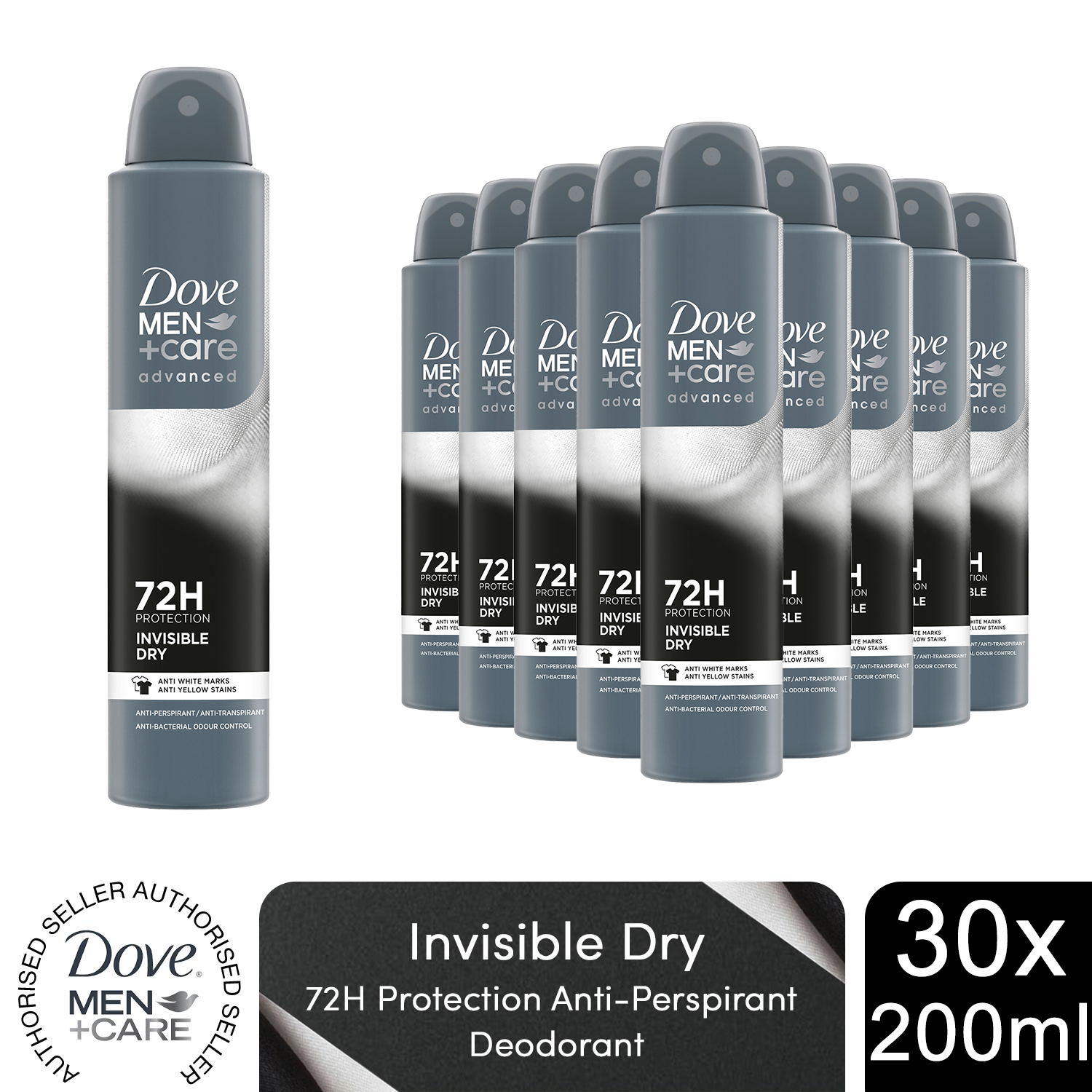 Dove Anti-Transpirant Men+Care Advanced 72H Protection Deodorant 200ml, 30er Pack - Bild 46 von 77
