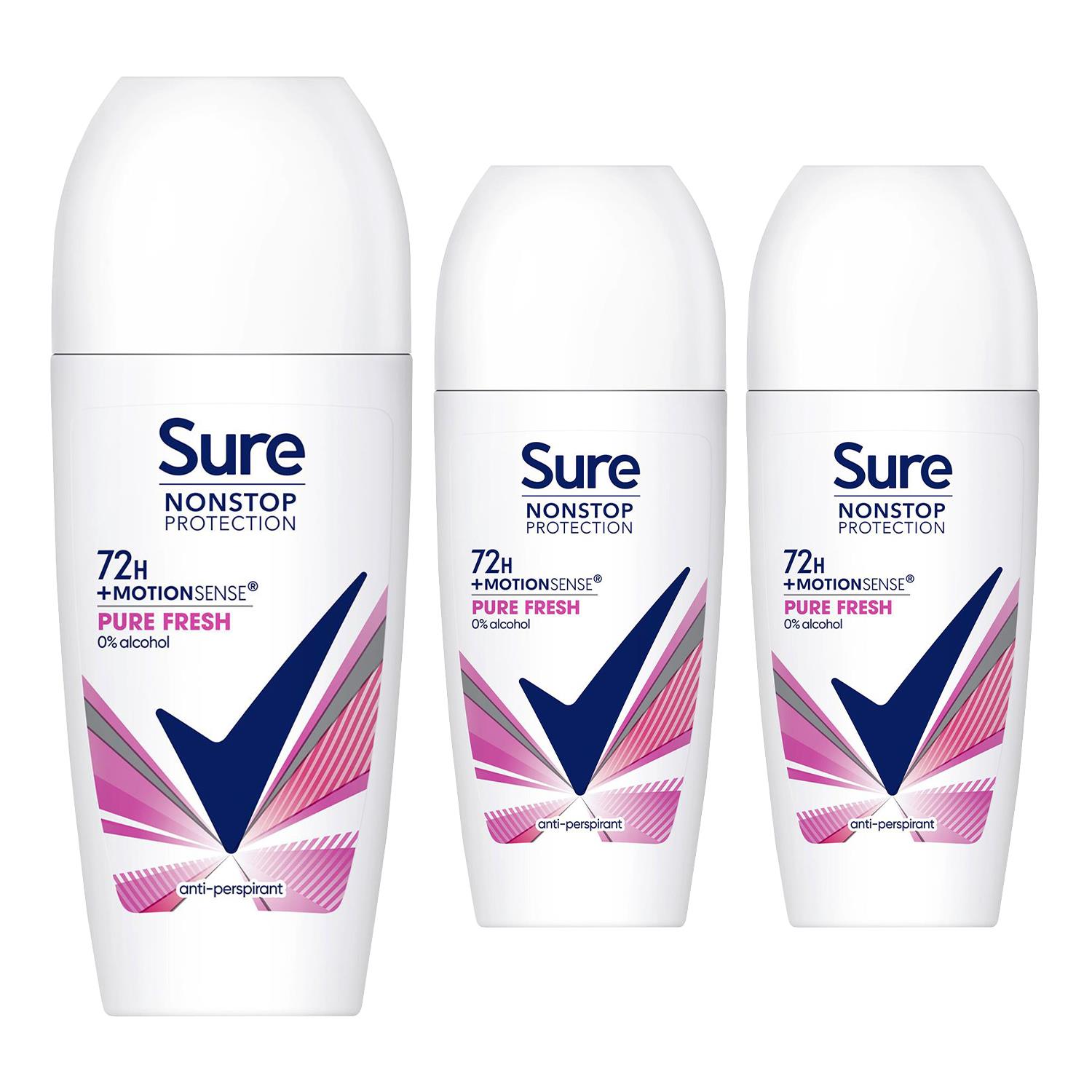 Sure Women Motion Sense AP Deodorant Roll-on 72H Nonstop, Protection 50ml, 3Pack - Picture 37 of 46