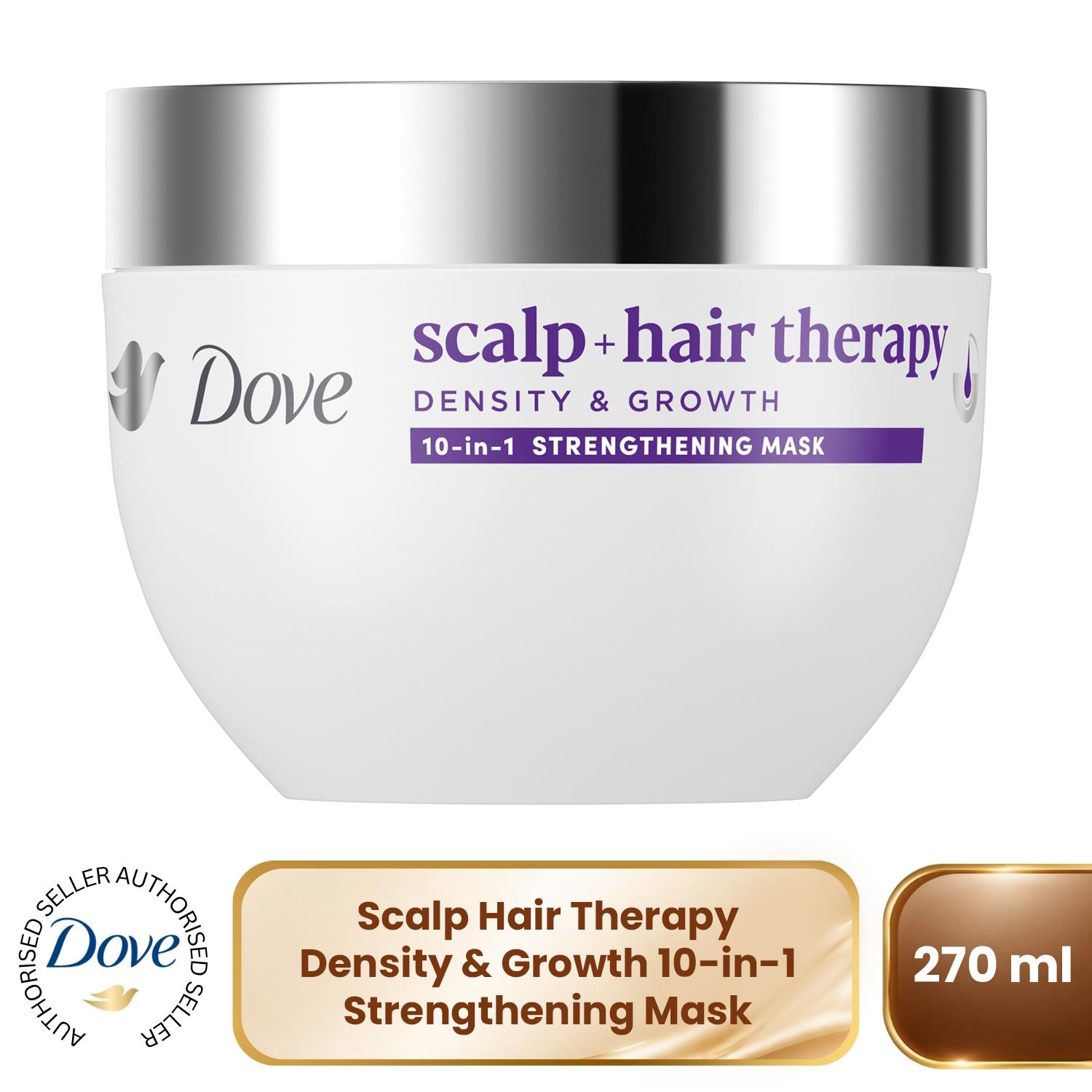 Dove Scalp + Hair Therapy Soothing Hydration Hair Mask Treatment, 270 ml | For dry hair, Hyaluron-Complex and glycerin help deliver up to 100h of intensive hydration while improving softness and shine - Image 4