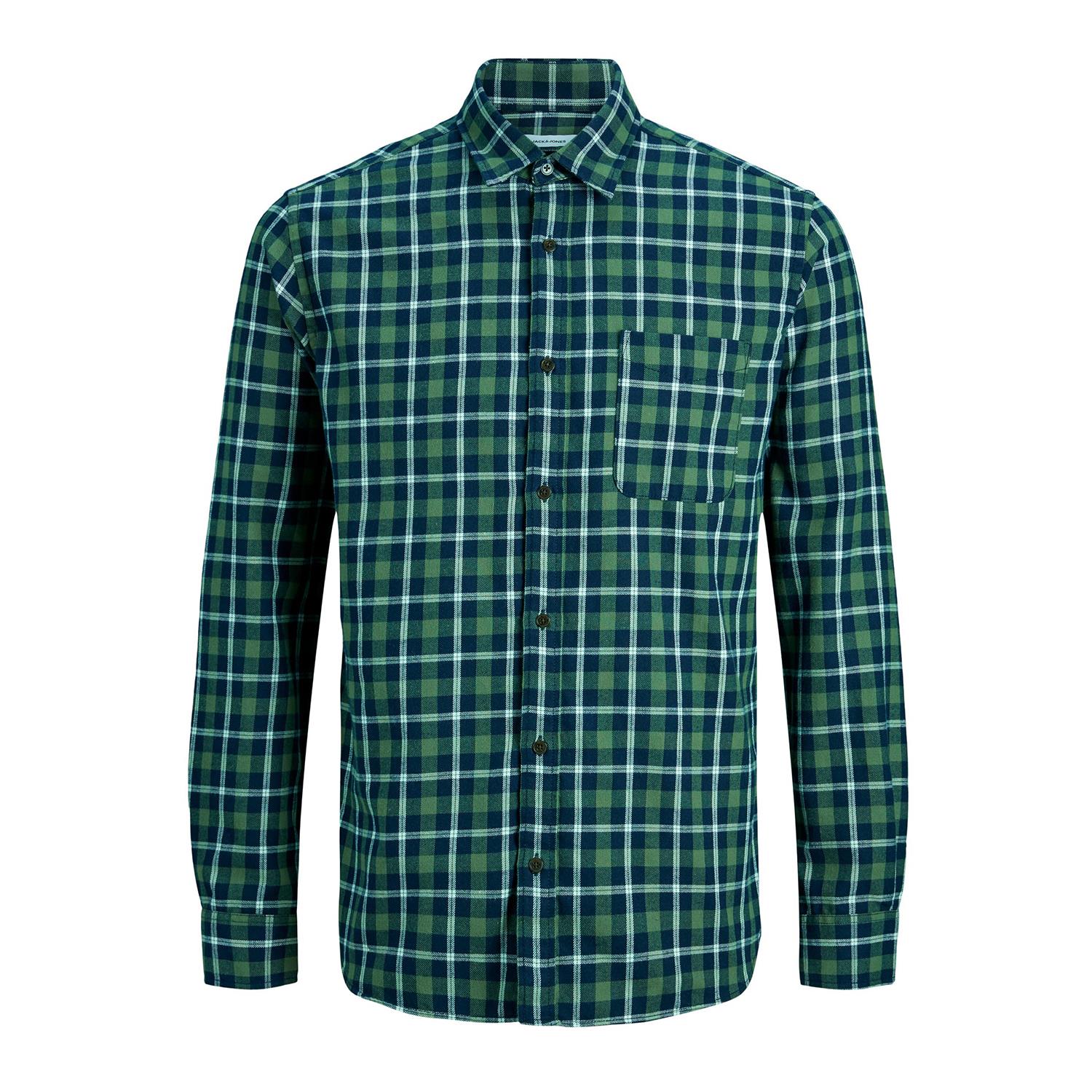 Jack & Jones Mens Casual Checked Shirt, Single Pocket, Button Cuff - Picture 21 of 30