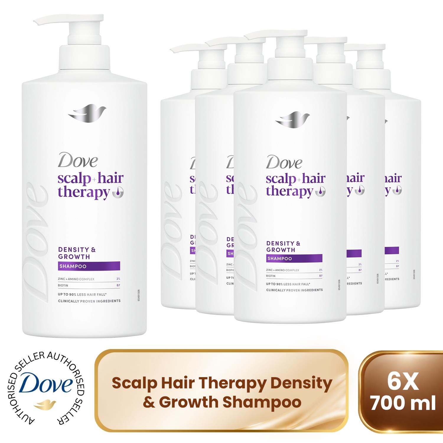 Dove Scalp+Hair Therapy Shampoo 3x700ml Density & Growth Amino Complex & Biotin - Image 4