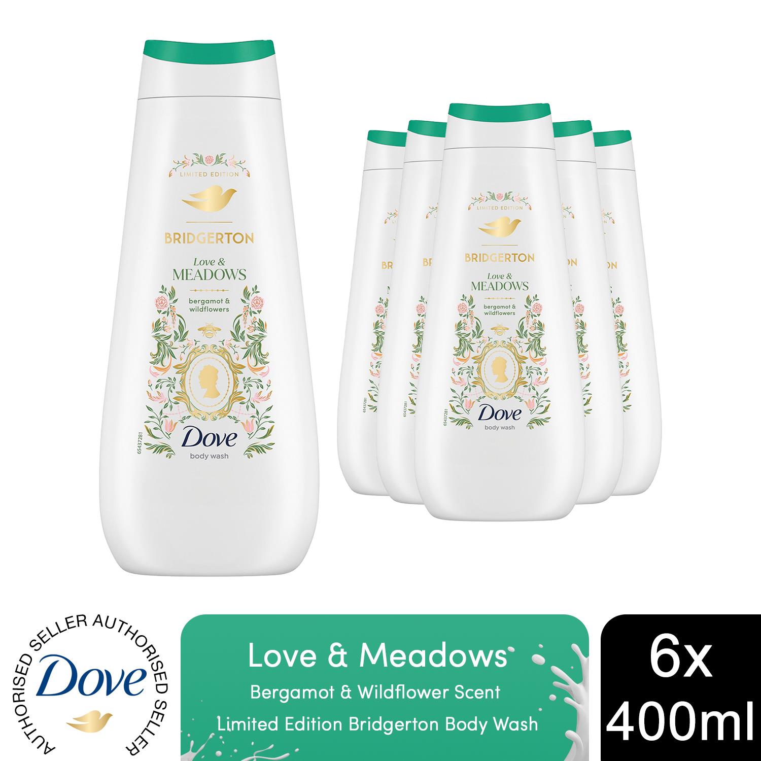 Dove Limited Edition Bridgerton Shower Gel - Love Meadows, 0% Sulfates 6x400ml
