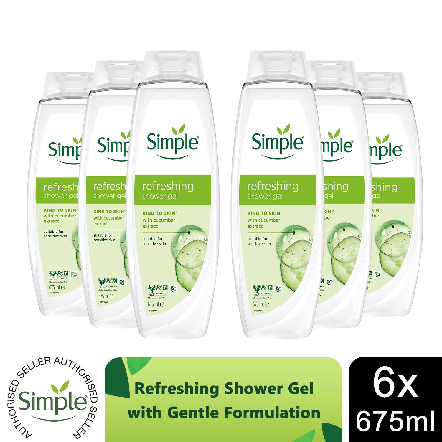 Simple Kind To Skin Shower Gel 675ml - Refreshing/Nourishing/Sensitive Body Wash - Image 4