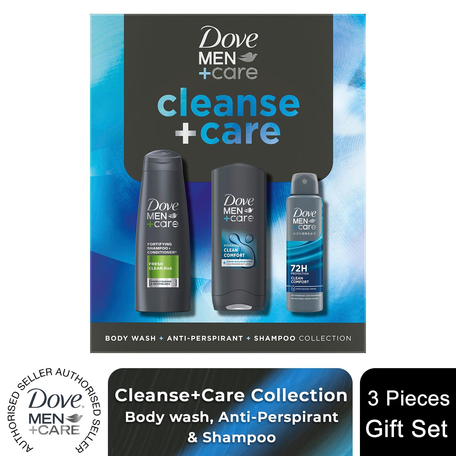 Dove Men+Care Geschenkset Cleanse+Care Trio - Bodywash, Deo, Shampoo - Bild 9 von 43