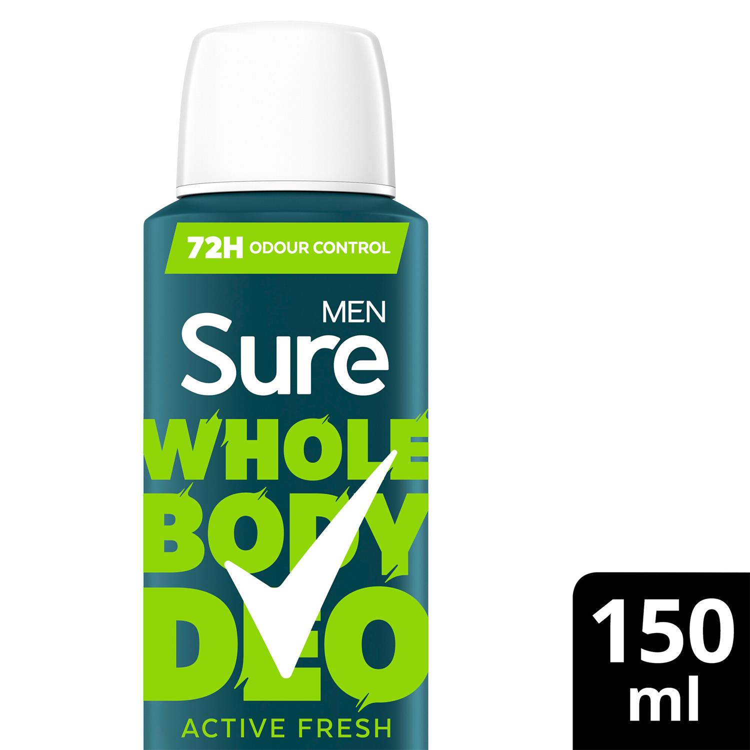 Sure Men Whole Body Deodorant Spray Ocean Rush & Active Fresh, 150ml - Picture 54 of 88