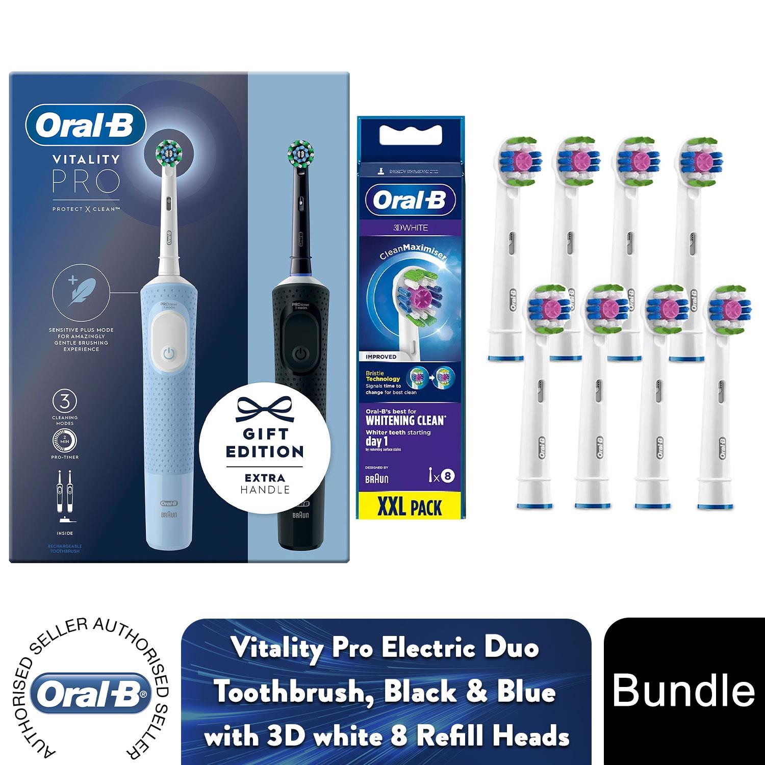 Oral-B Vitality Pro Duo Elektrische Zahnbürste Black & Lilac mit 8x Nachfüllköpfen - Bild 13 von 24