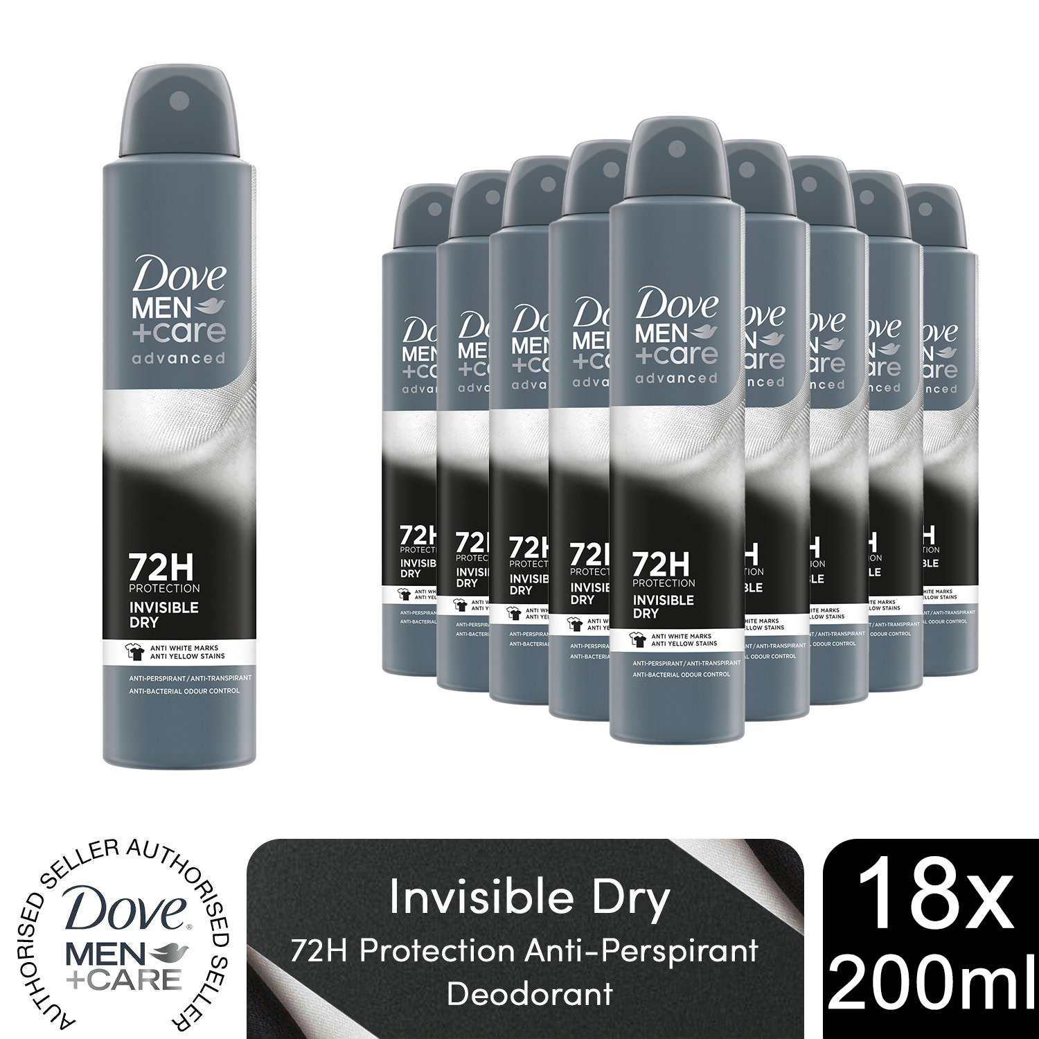 Dove Anti-Perspirant Men+Care Advanced 72H Protection Deodorant, 200ml - Picture 270 of 401
