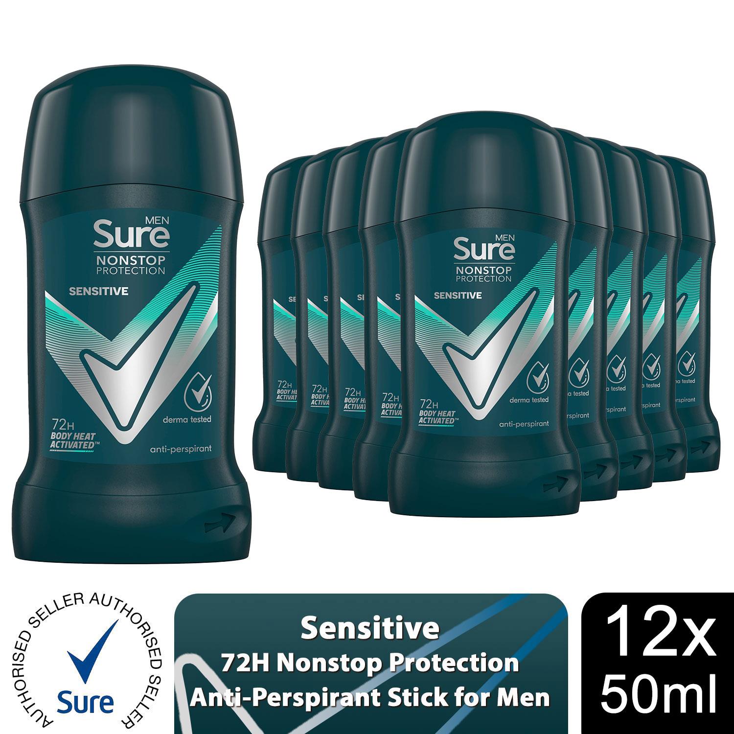 Sure Men AntiPerspirant Deodorant Stick Sensitive 72H Nonstop Protection, 50ml - Picture 44 of 98