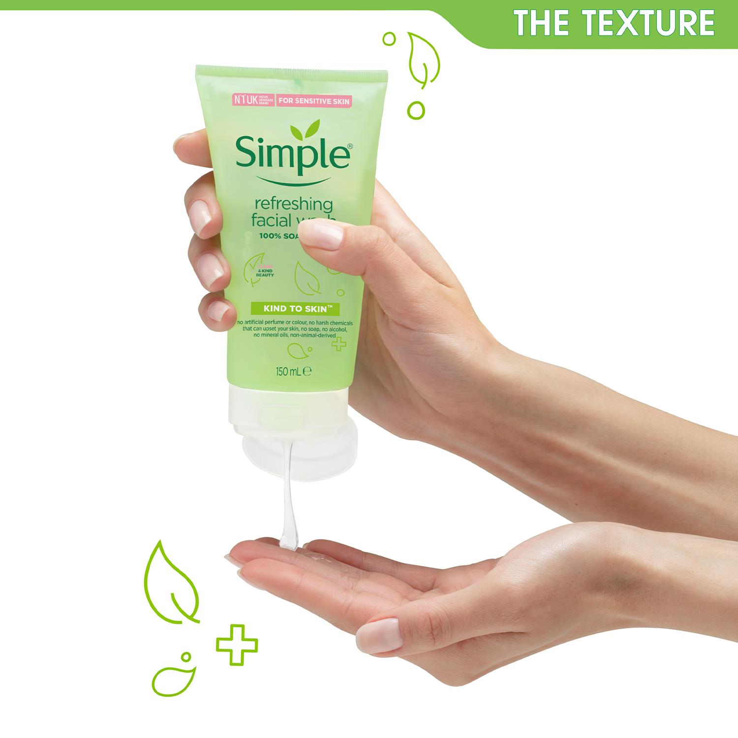 3 x 150ml Simple Kind to Skin Refreshing Soap Free Facial Gel Wash - Picture 10 of 19