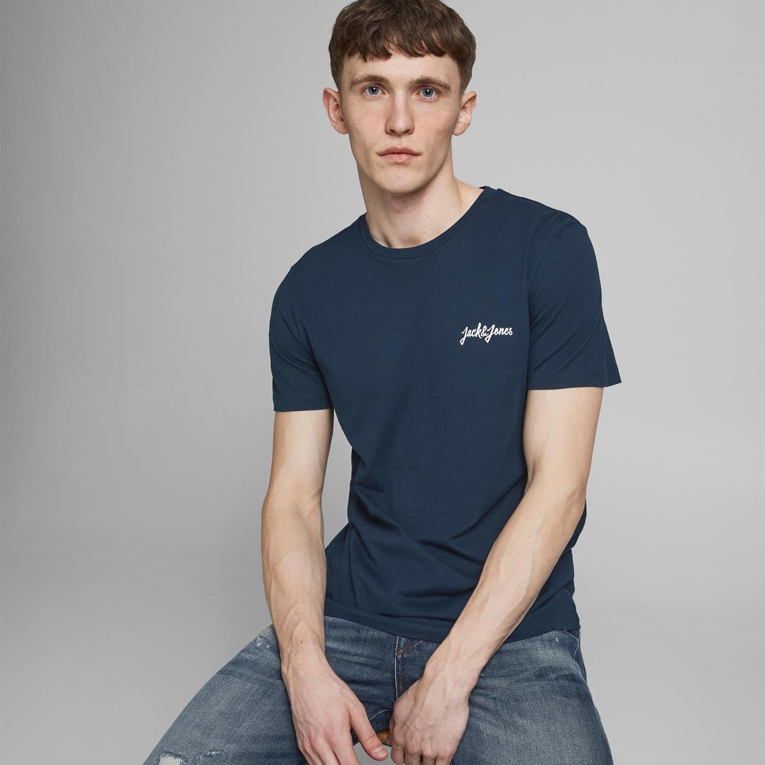 Jack & Jones Men's Plain Short-Sleeved T-shirts Crew Neck Casual Cotton Tee Top Jack & Jones Men's Plain Short-Sleeved T-shirts Crew Neck Casual Cotton Tee Top