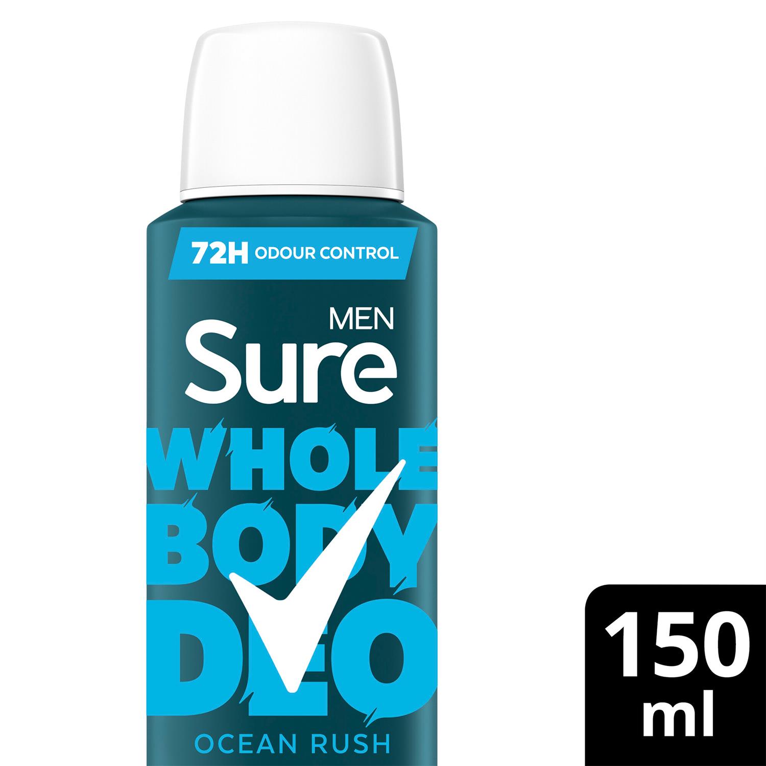 Sure Men Whole Body Deodorant Spray Ocean Rush & Active Fresh, 150ml - Picture 19 of 88
