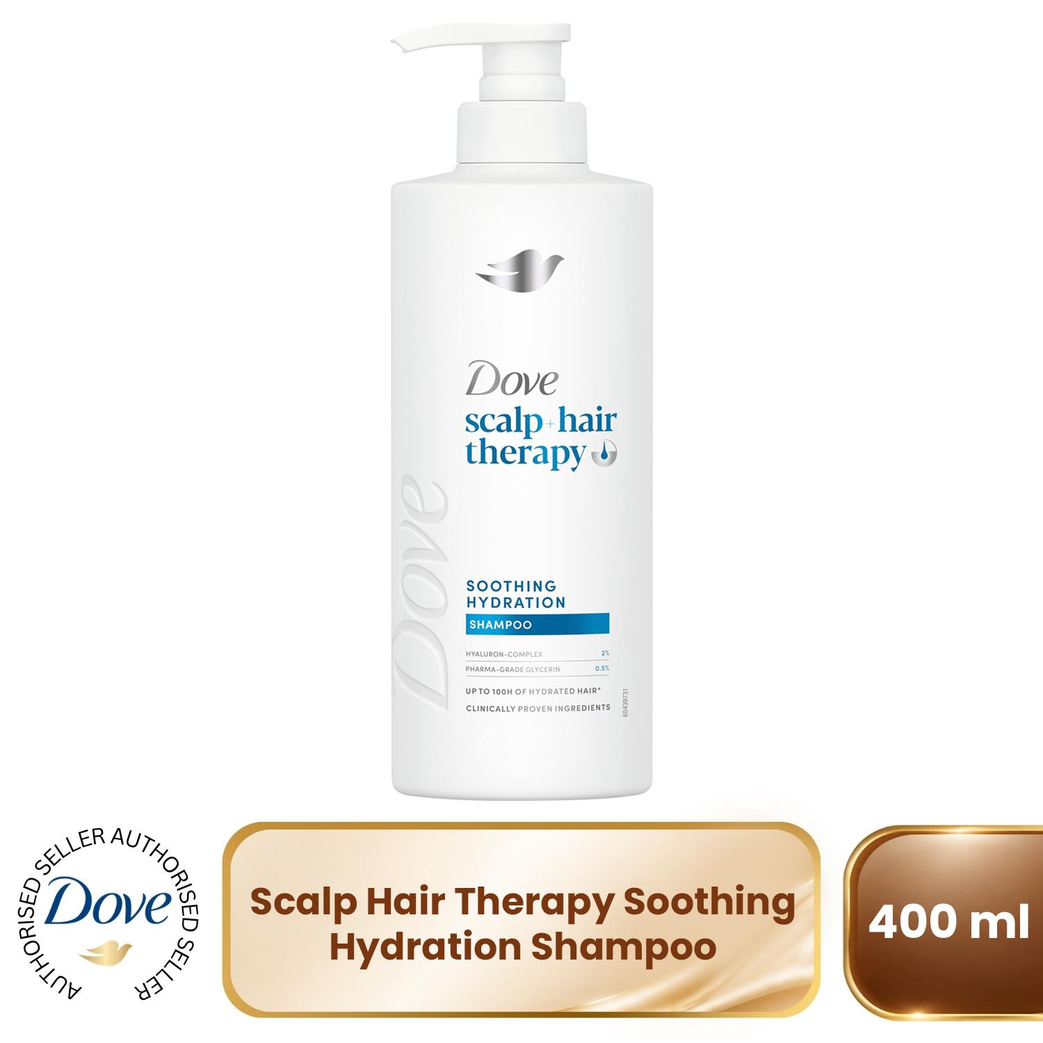 Dove Scalp + Hair Therapy Soothing Hydration Conditioner, 400 ml | For dry hair, Hyaluron-Complex and pharma-grade glycerin help replenish moisture while improving smoothness and manageability - Image 5