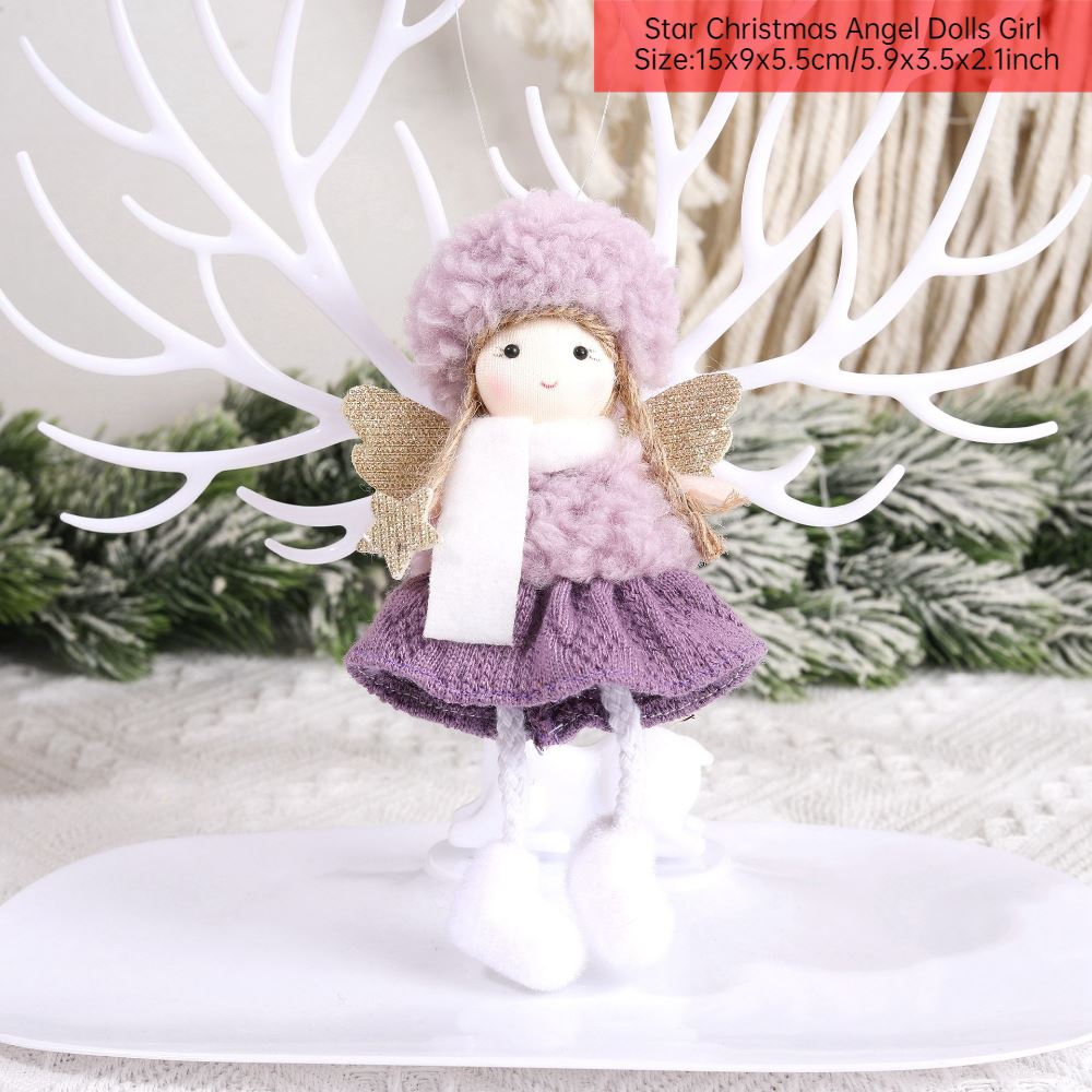 Merry Christmas 2024 Purple Angel Girl Doll Tree Pendant Decoration Noel Natal - Picture 32 of 48