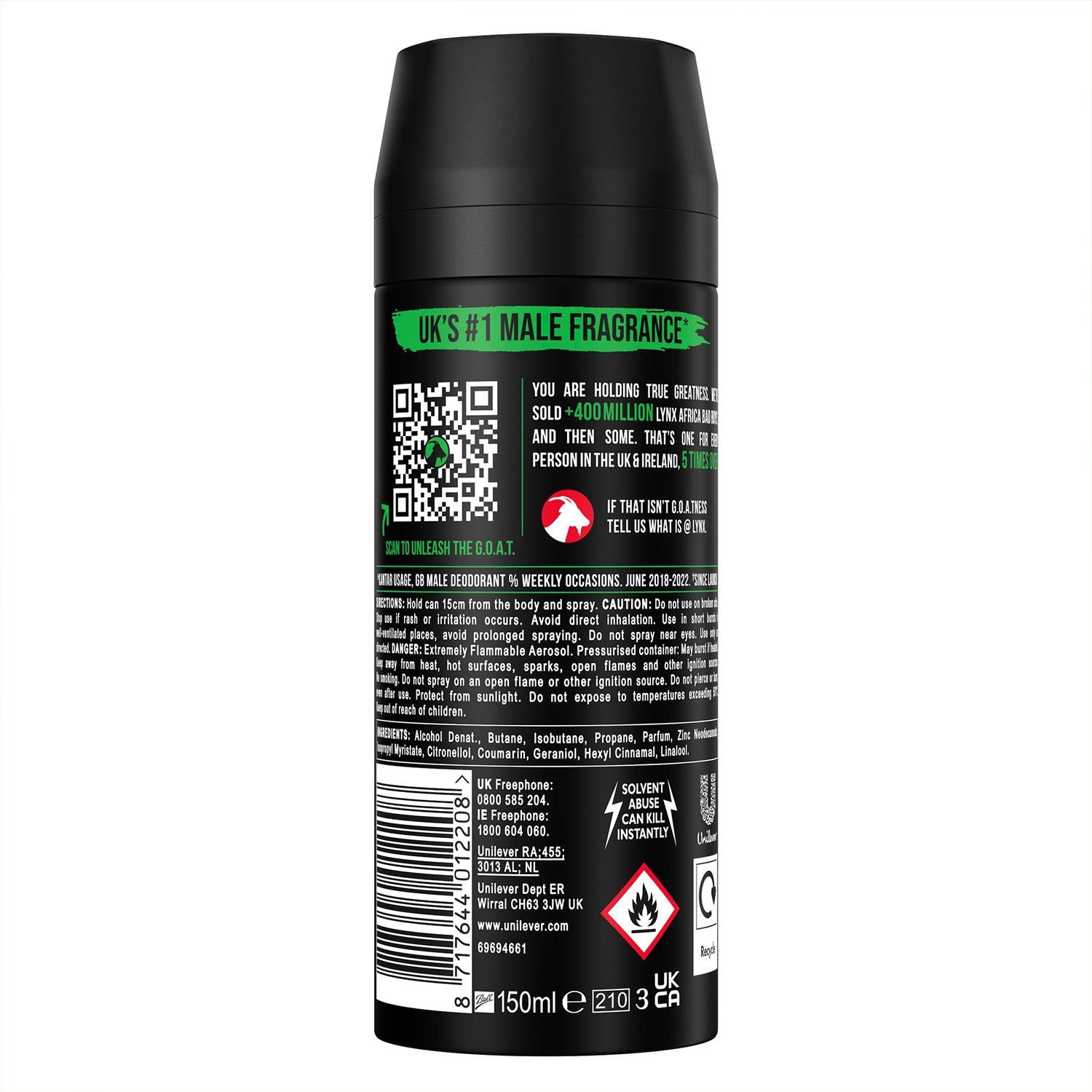 Lynx 48-Hour Odour Protection Body Spray Deodorant, 3 or 6 Pack, 150ml - Picture 109 of 185