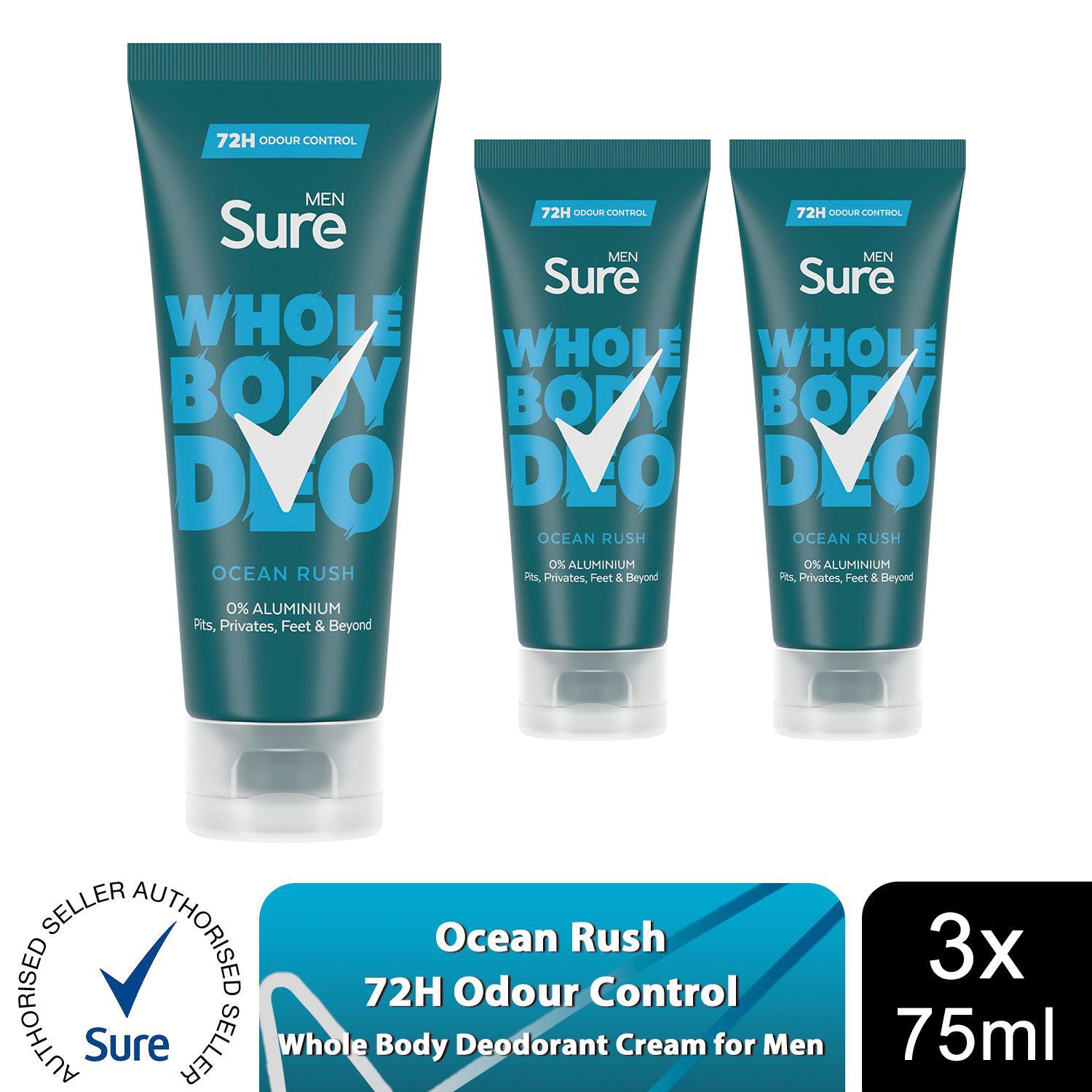 Sure Men Whole Body Deodorant Cream Ocean Rush & Active Fresh, 75ml - Picture 12 of 64