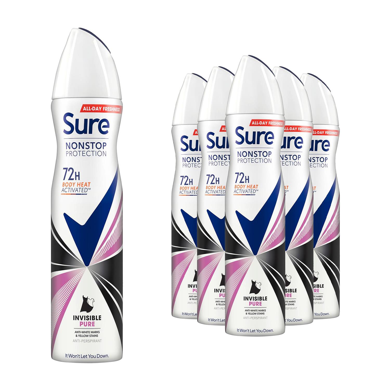 Sure Women Anti-perspirant 72H Nonstop Protection Deodorant, 250ml 6 Pack - Picture 65 of 90