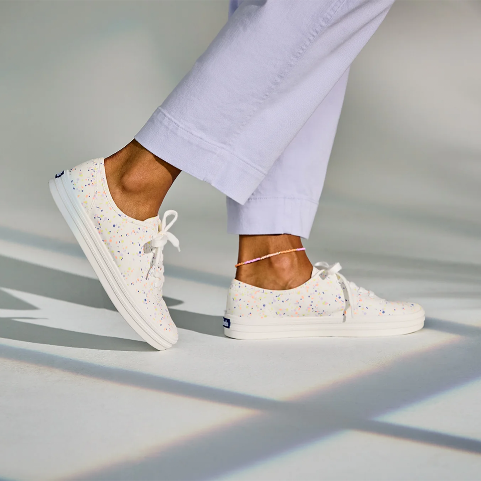 Keds Breezie Confetti Canvas Lace up Sneaker White/Multi, Size - Main Image