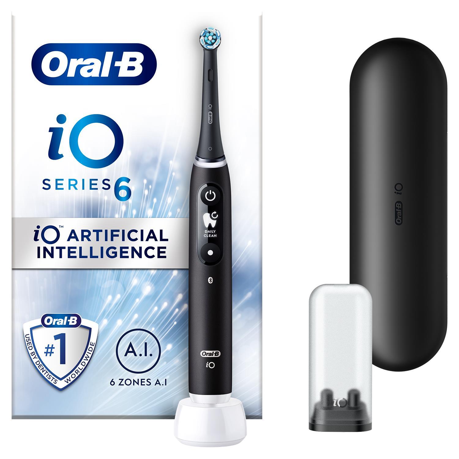 Oral-B iO Series 6 Elektrische Wiederaufladbare Zahnbürste - Schwarz mit 8x Nachfüllköpfen - Bild 24 von 66