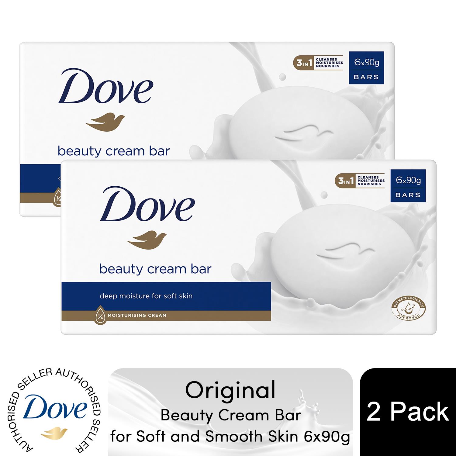 Dove Original Beauty Cream Bar Deep Moisture for Soft and Smooth Skin, 6 x 90g - Picture 9 of 35