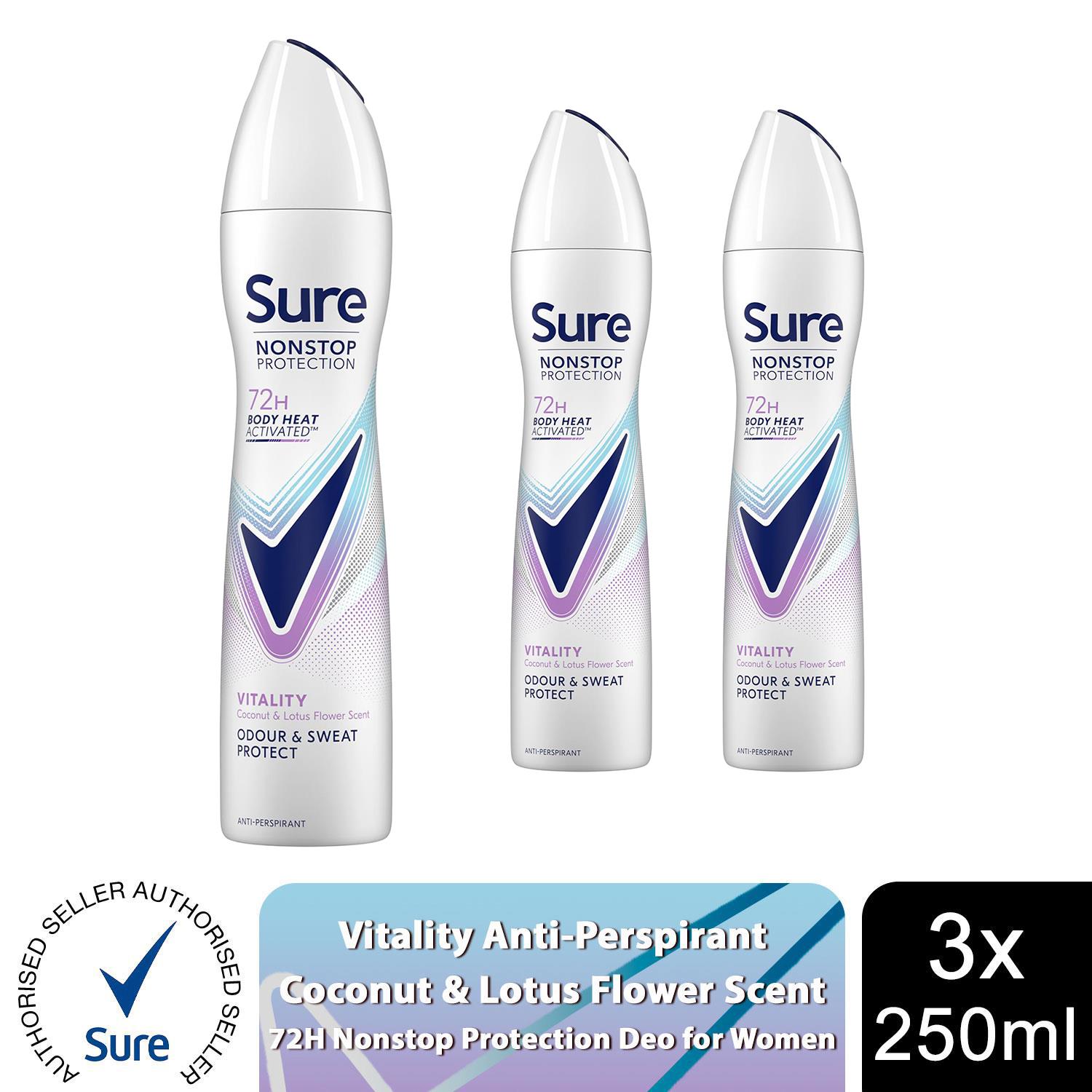 Sure Women Anti-perspirant 72H Nonstop Protection Deodorant, 250ml 3 Pack - Picture 88 of 91