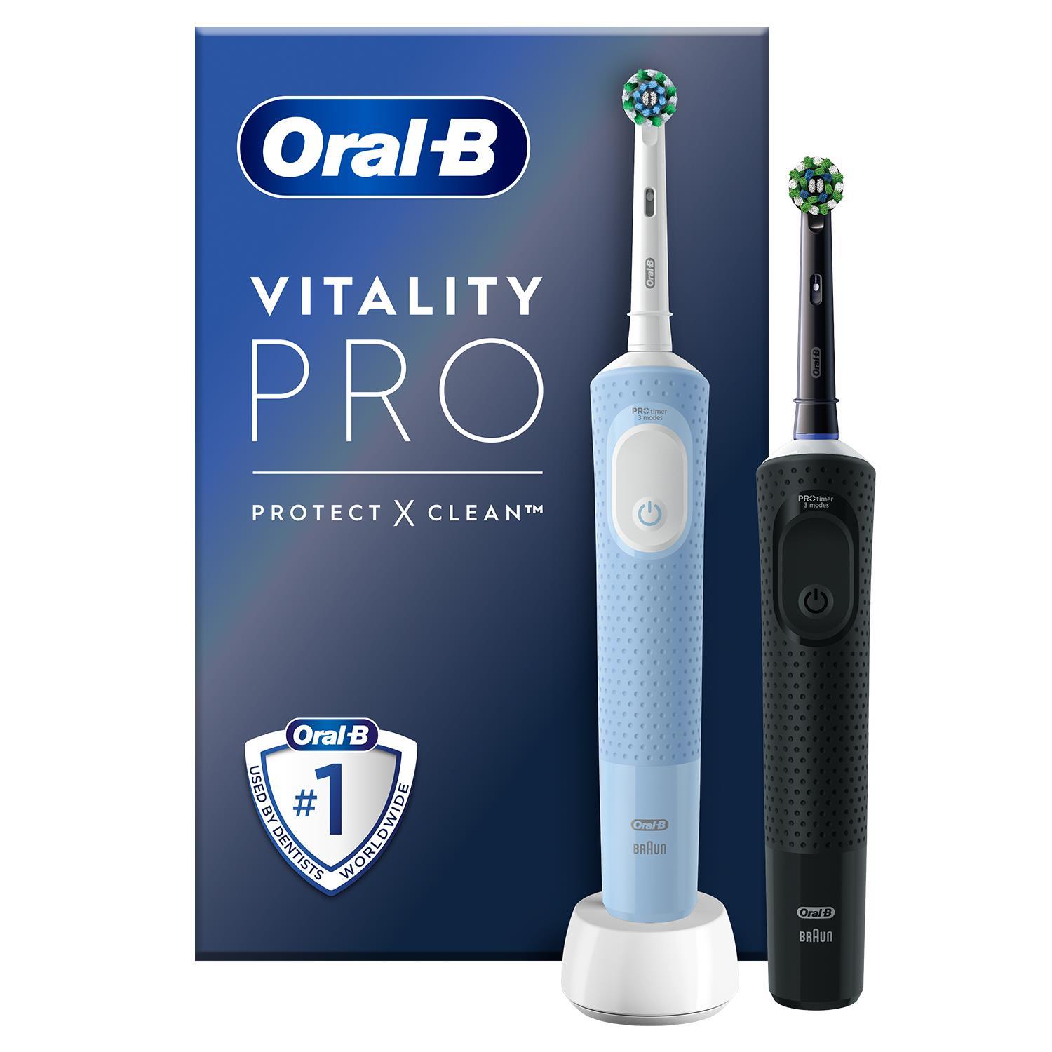 Oral-B Vitality Pro Duo Elektrische Zahnbürste Black & Lilac mit 8x Nachfüllköpfen - Bild 23 von 24