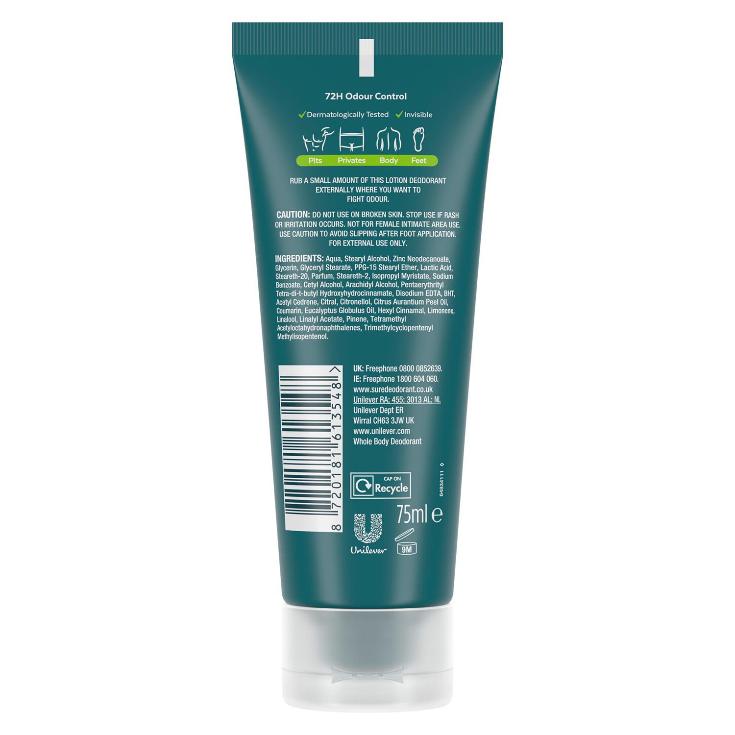 Sure Men Whole Body Deodorant Cream Ocean Rush & Active Fresh, 75ml - Picture 51 of 64