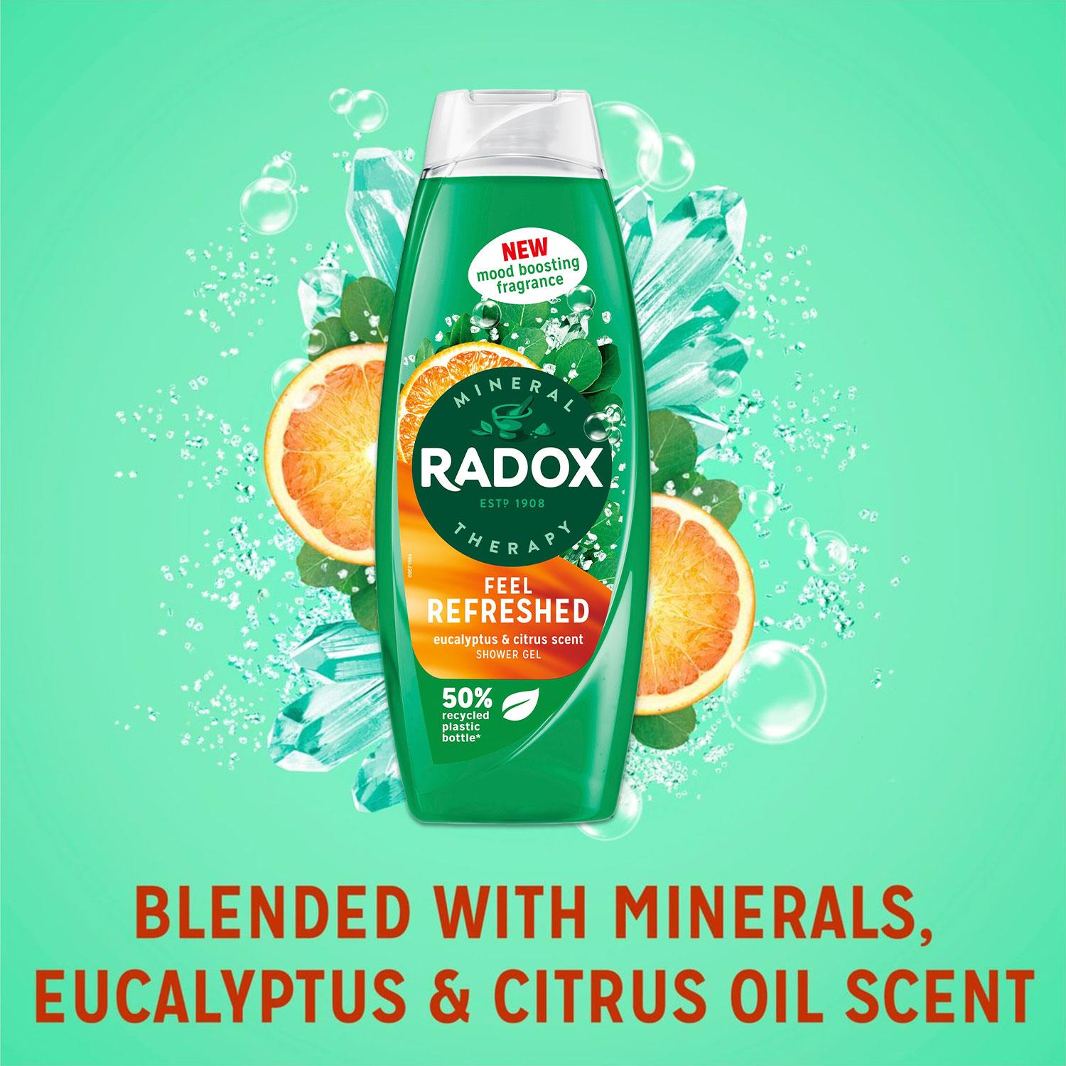 Gel de ducha terapia mineral Radox con nueva fragancia estimulante del estado de ánimo 675 ml, paquete de 3 - Imagen 30 de 45