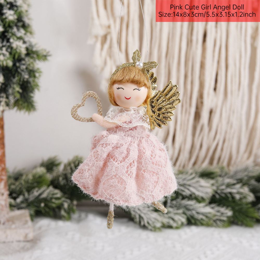 Merry Christmas 2024 Purple Angel Girl Doll Tree Pendant Decoration Noel Natal - Picture 8 of 48