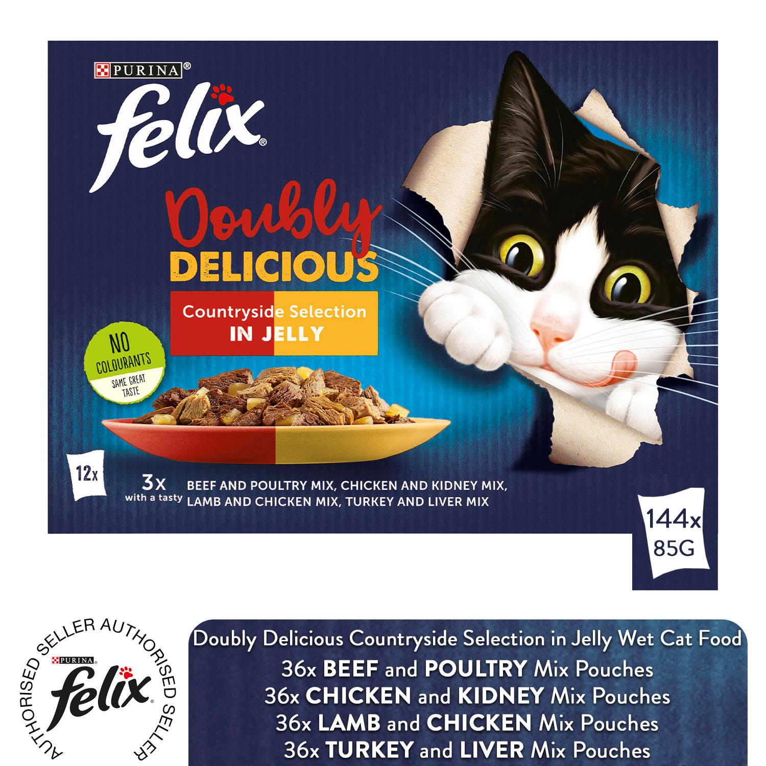 Felix Karma dla dorosłych kotów Podwójnie pyszny wybór na wsi w galaretce - opakowania zbiorcze - Zdjęcie 23 z 33
