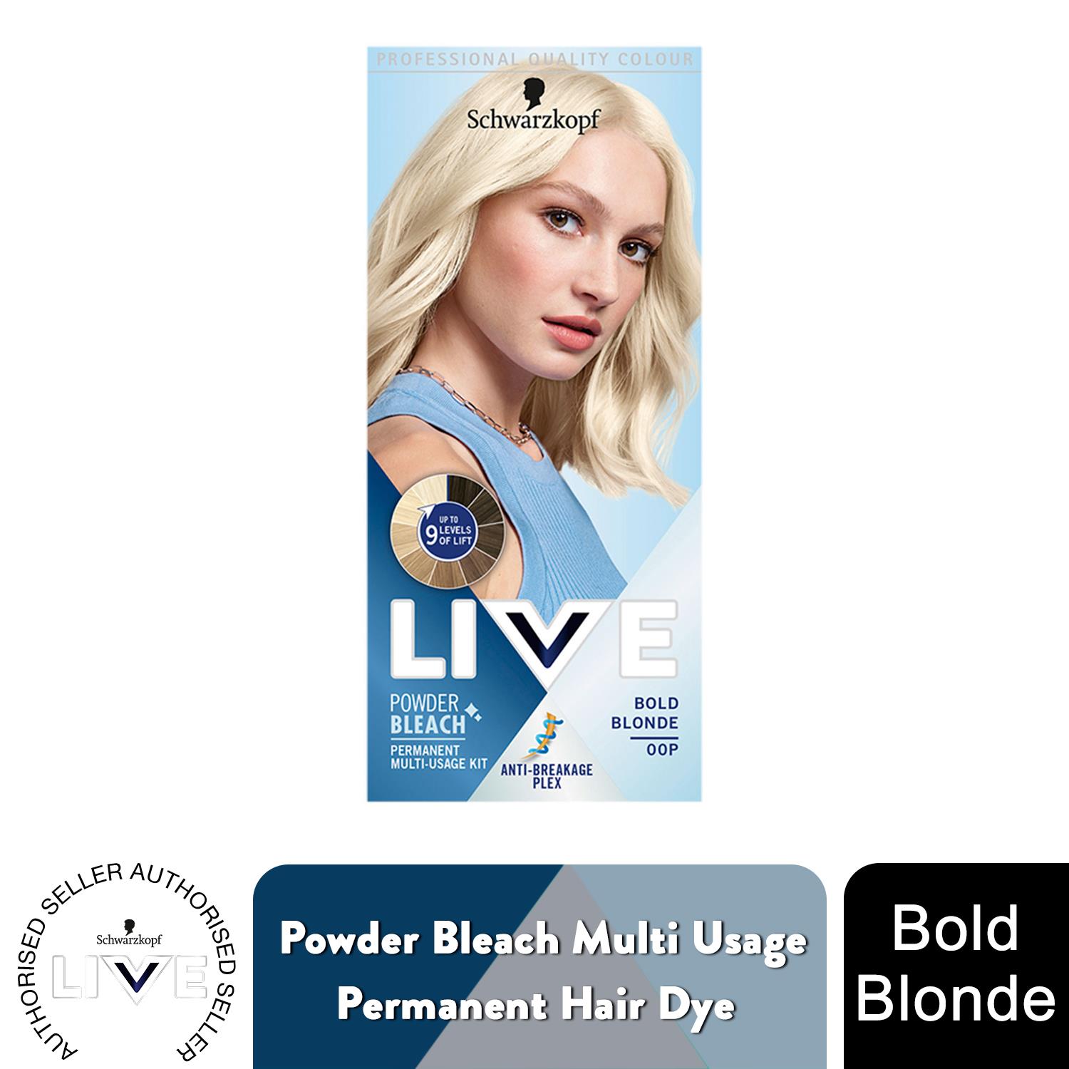 Schwarzkopf LIVE Powder Bleach Multi Usage Permanent Hair Dye 00P Bold Blonde