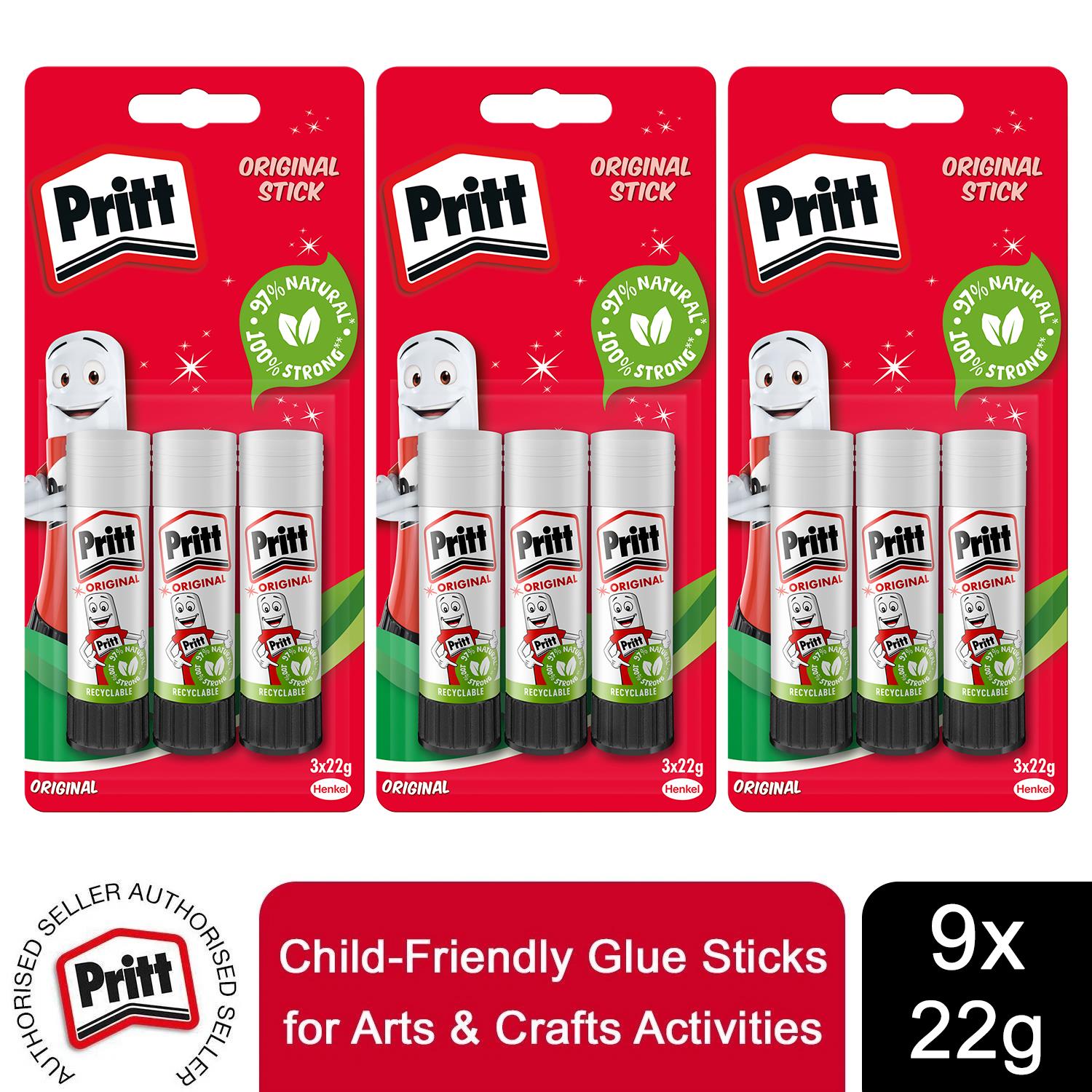 Pritt Child-Friendly Glue Sticks for Arts & Crafts Activities 22g