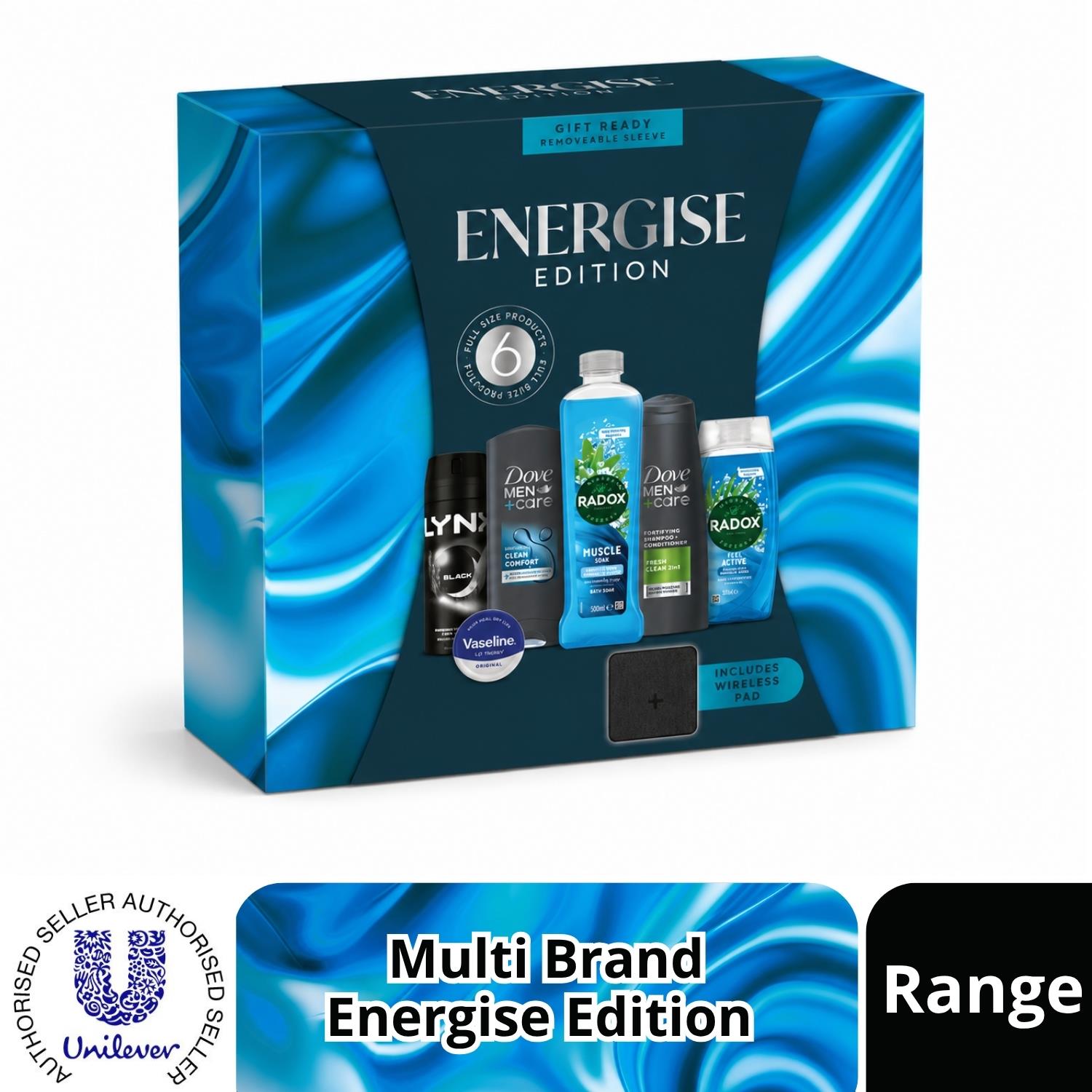 Multi Branded Radox,Dove Men+Care Lynx &Vaseline Energise Gift Set, Choose Pack
