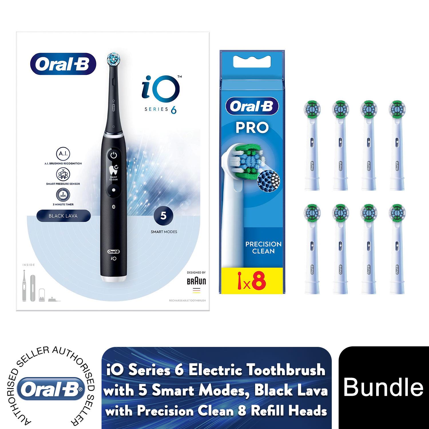 Oral-B iO Series 6 Elektrische Wiederaufladbare Zahnbürste - Schwarz mit 8x Nachfüllköpfen - Bild 45 von 66