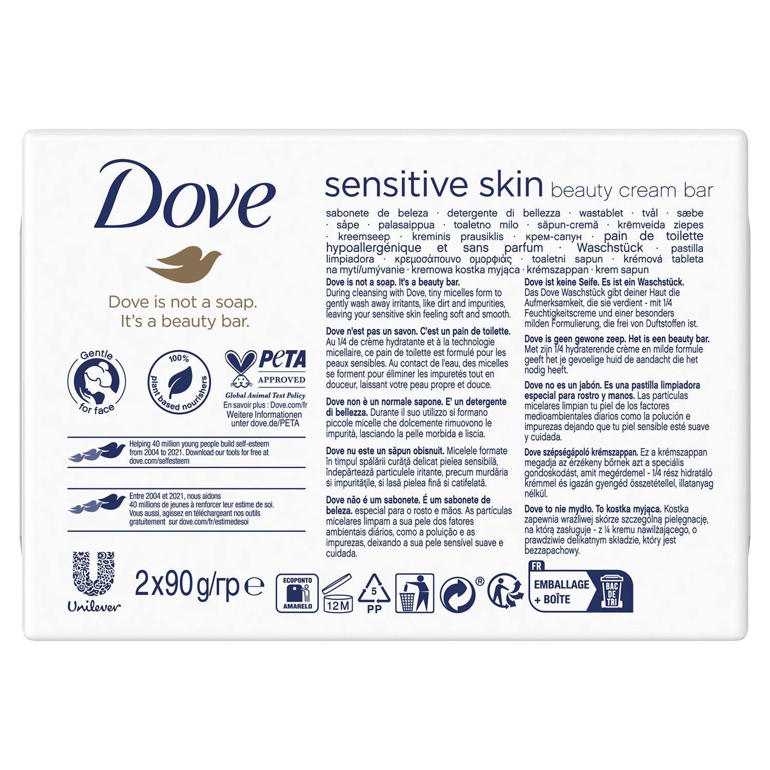 Barra Crema de Belleza Hidratante Dove para Piel Sensible y Suave, Suave, 2x90g - Imagen 51 de 81