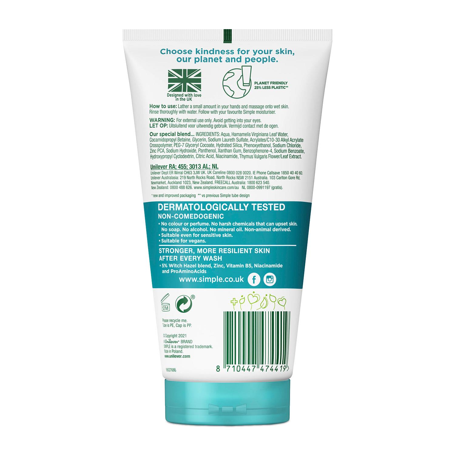 2x150ml Simple Kind to Skin Moisturising/Purifying FacialWash for Sensitive Skin - Picture 22 of 36