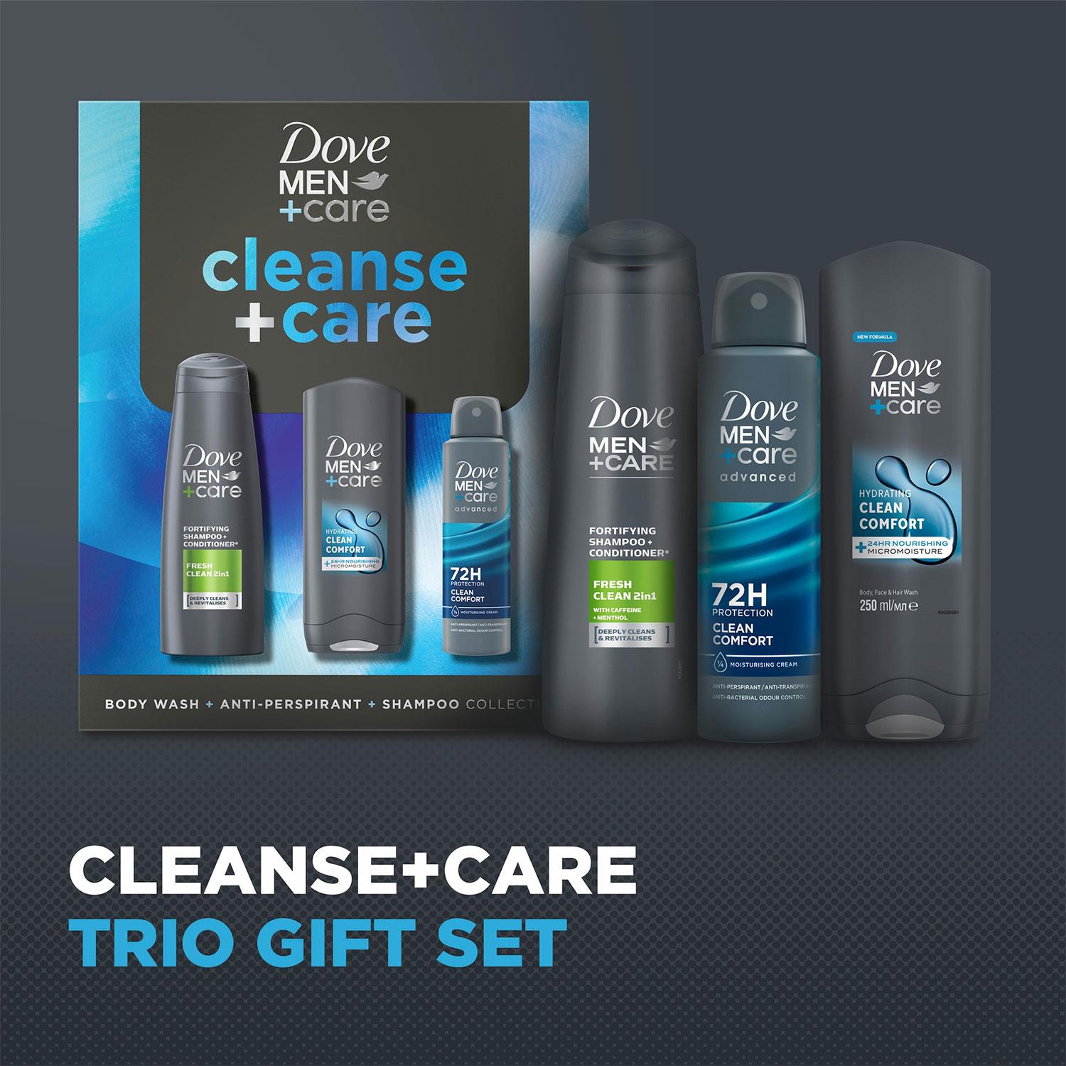 Dove Men+Care Geschenkset Cleanse+Care Trio - Bodywash, Deo, Shampoo - Bild 19 von 43