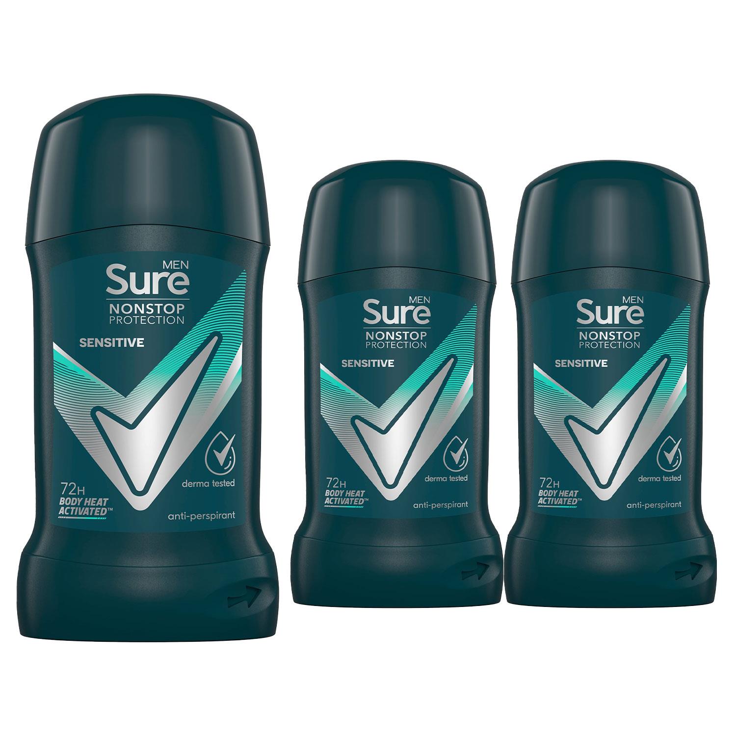 Sure Men AntiPerspirant Deodorant Stick Sensitive 72H Nonstop Protection, 50ml - Picture 33 of 98