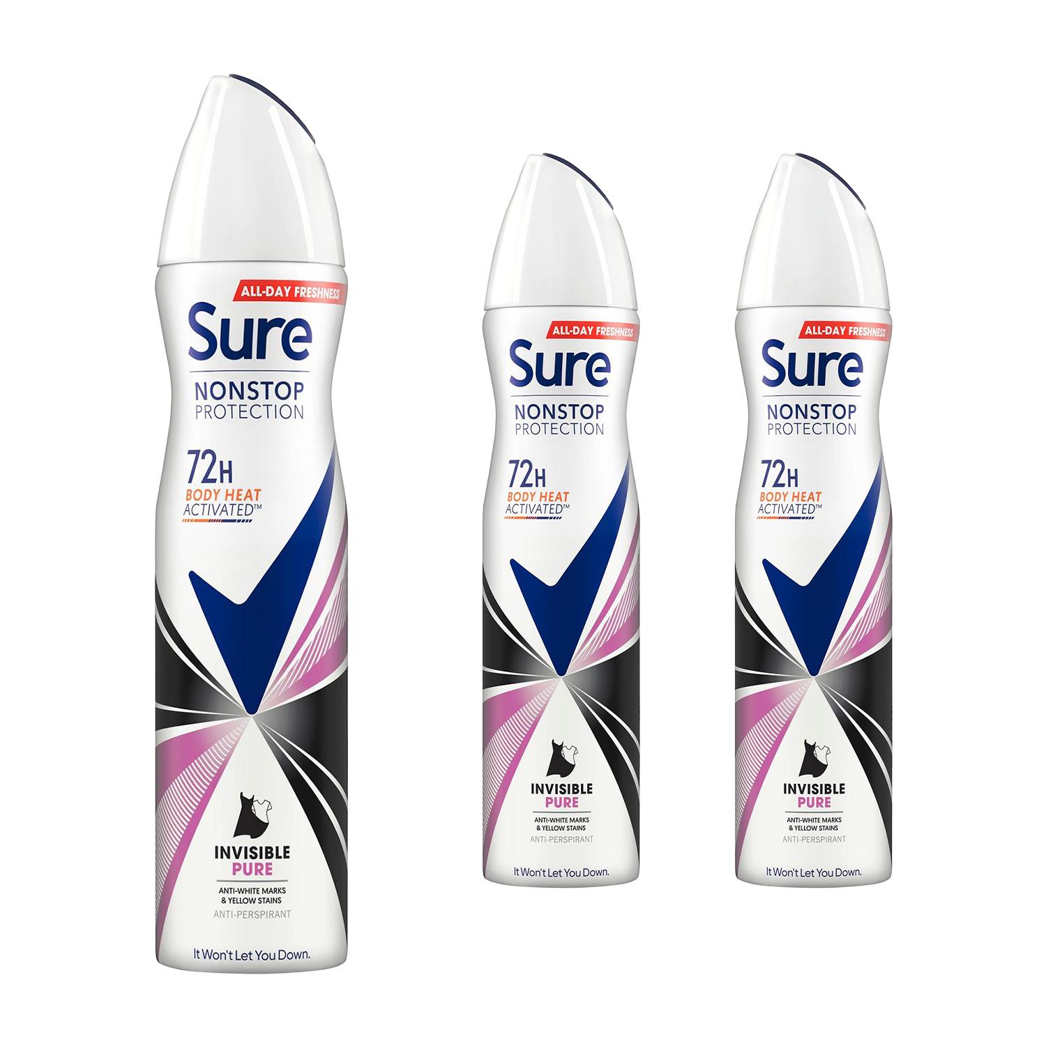 Sure Women Anti-perspirant 72H Nonstop Protection Deodorant, 250ml 3 Pack - Picture 66 of 91