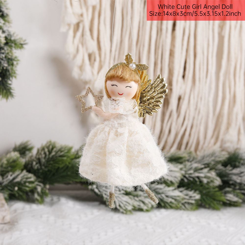 Merry Christmas 2024 Purple Angel Girl Doll Tree Pendant Decoration Noel Natal - Picture 9 of 48