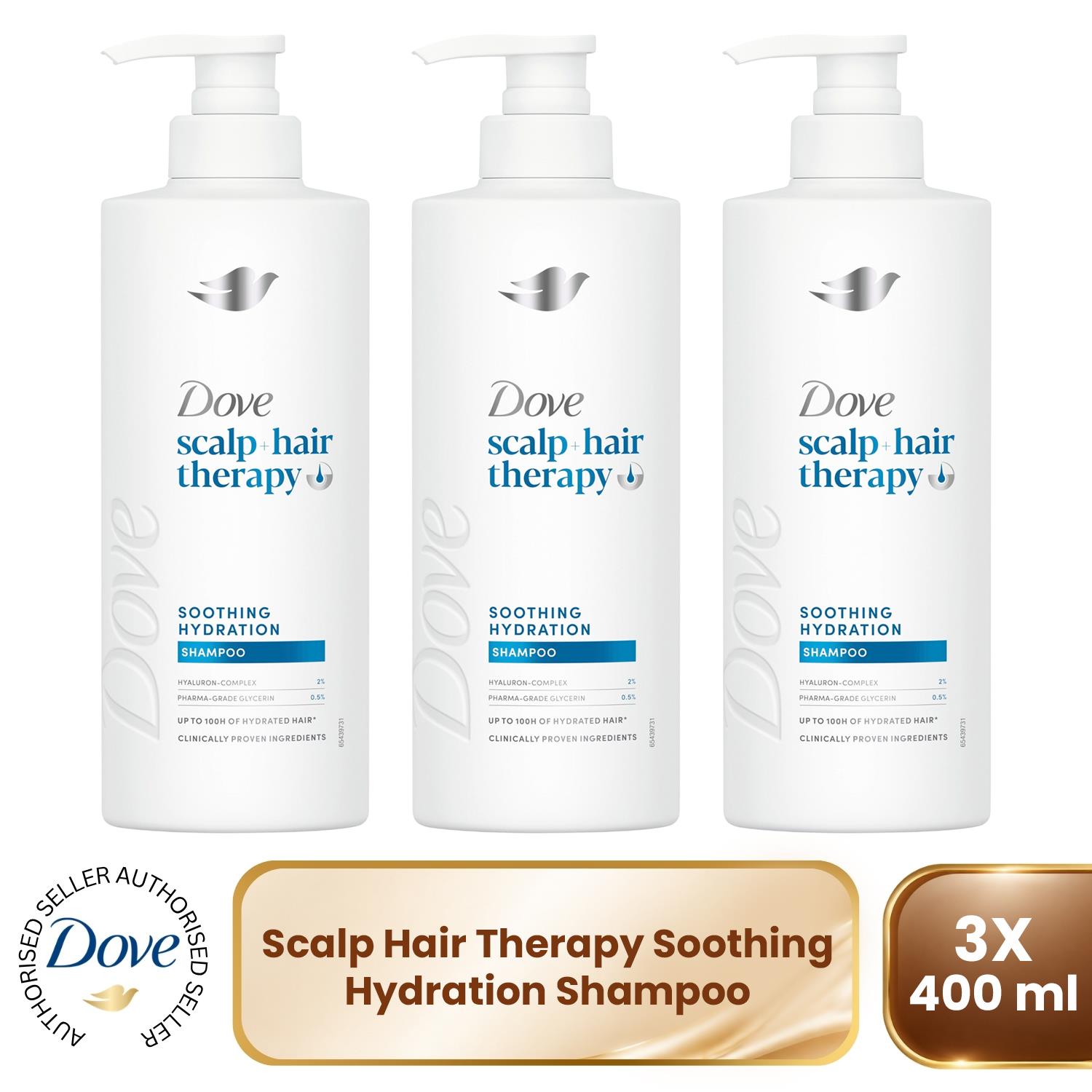 Dove Scalp + Hair Therapy Soothing Hydration Conditioner, 400 ml | For dry hair, Hyaluron-Complex and pharma-grade glycerin help replenish moisture while improving smoothness and manageability - Image 7