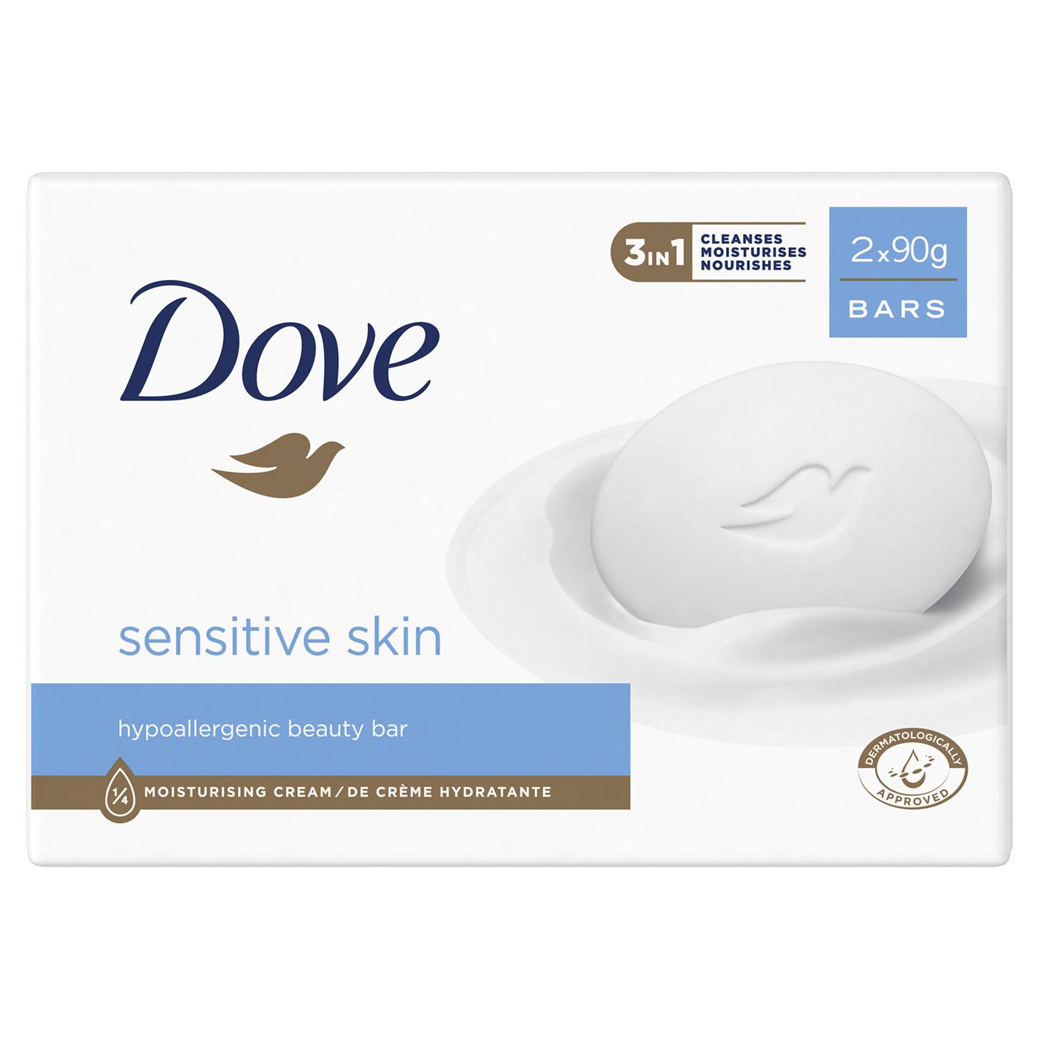 Barra Crema de Belleza Hidratante Dove para Piel Sensible y Suave, Suave, 2x90g - Imagen 64 de 81