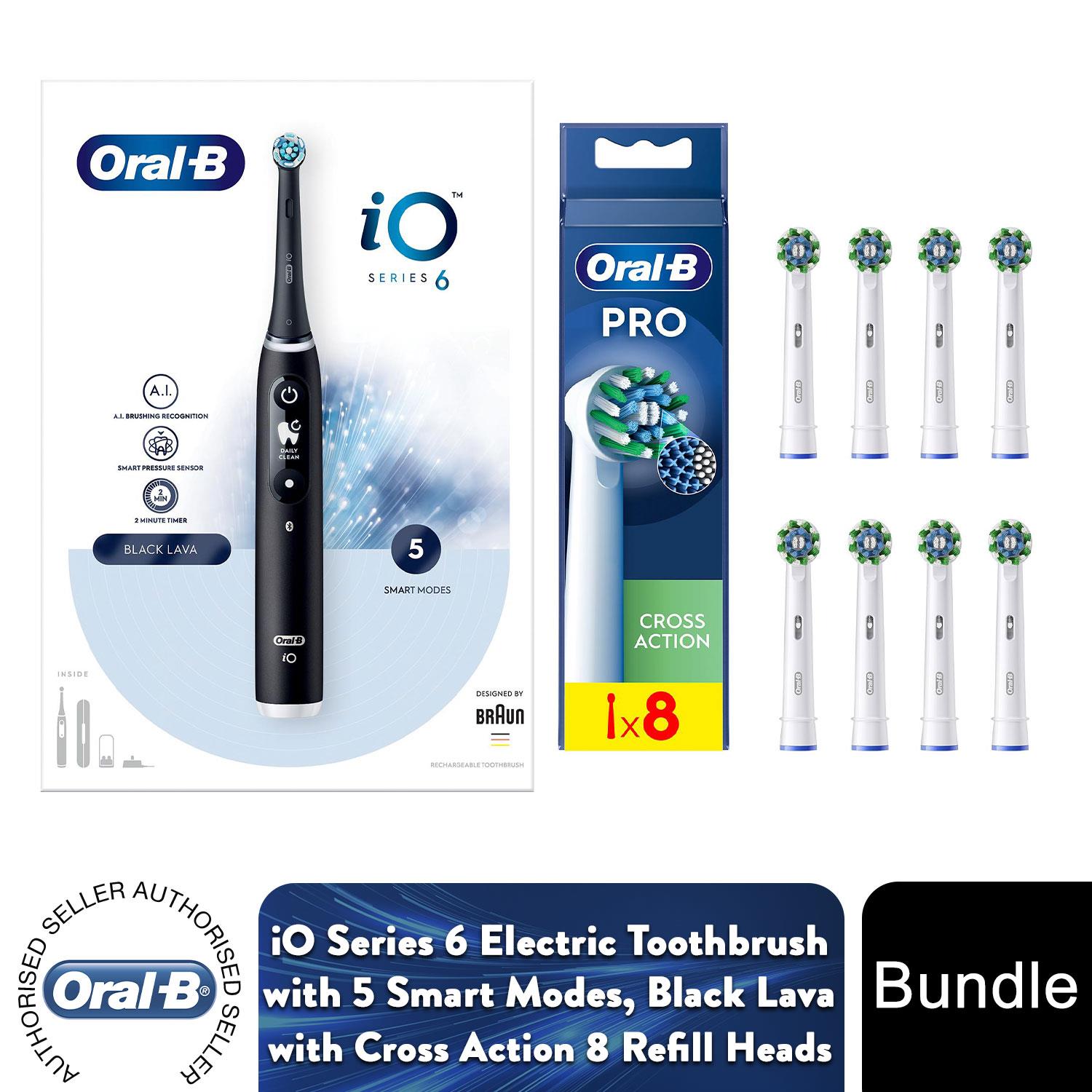 Oral-B iO Series 6 Elektrische Wiederaufladbare Zahnbürste - Schwarz mit 8x Nachfüllköpfen - Bild 34 von 66