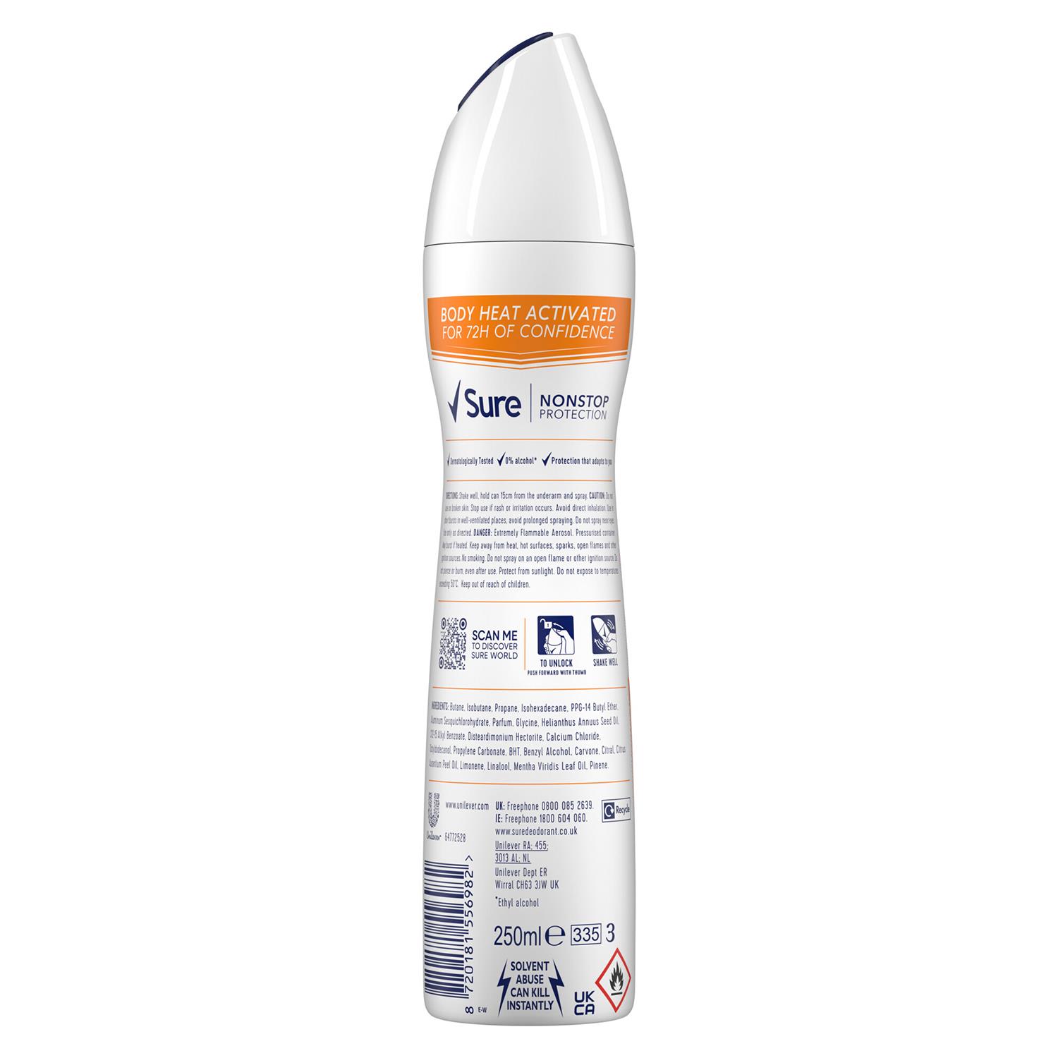 Sure Women Anti-perspirant 72H Nonstop Protection Deodorant, 250ml 6 Pack - Picture 32 of 90