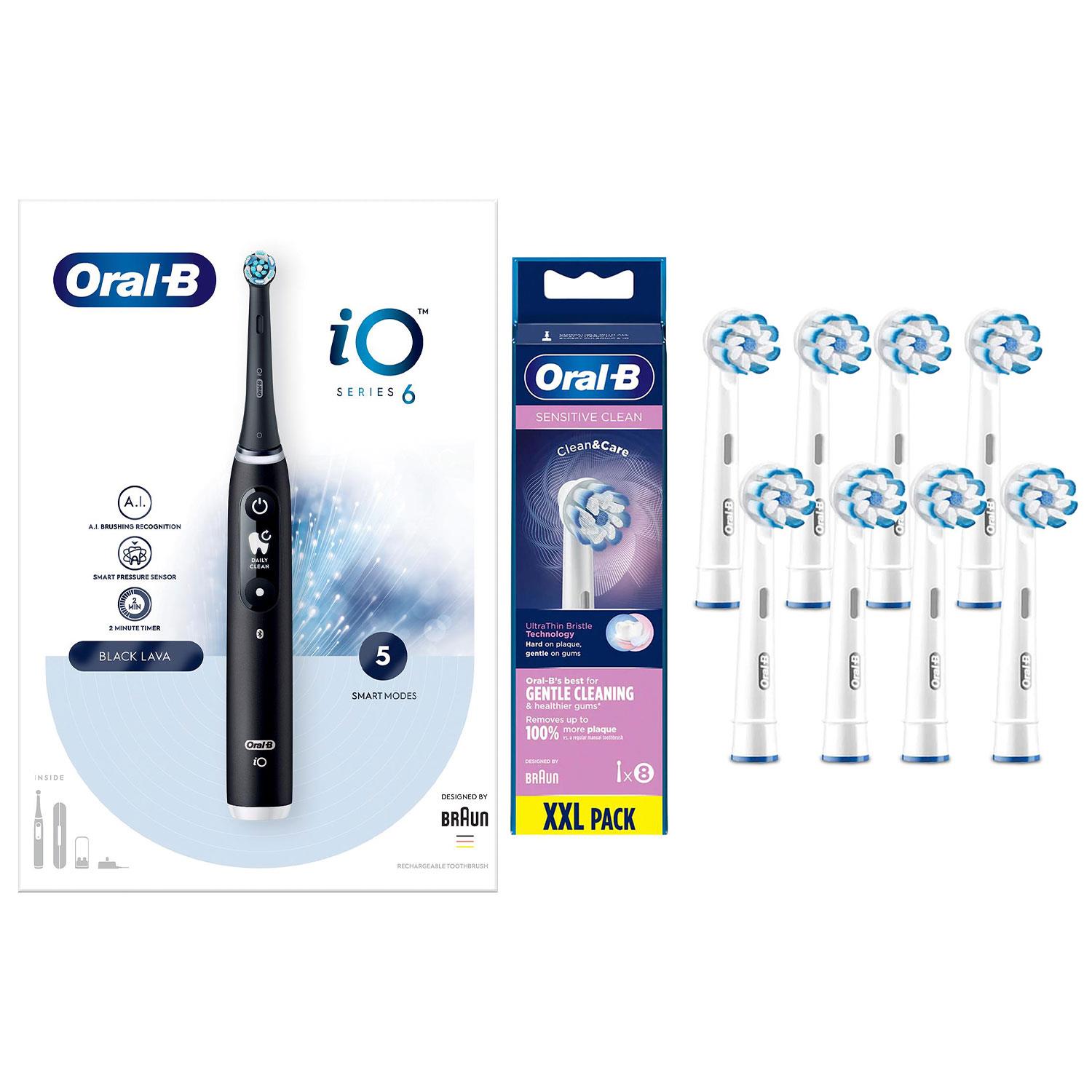 Oral-B iO Series 6 Elektrische Wiederaufladbare Zahnbürste - Schwarz mit 8x Nachfüllköpfen - Bild 66 von 66