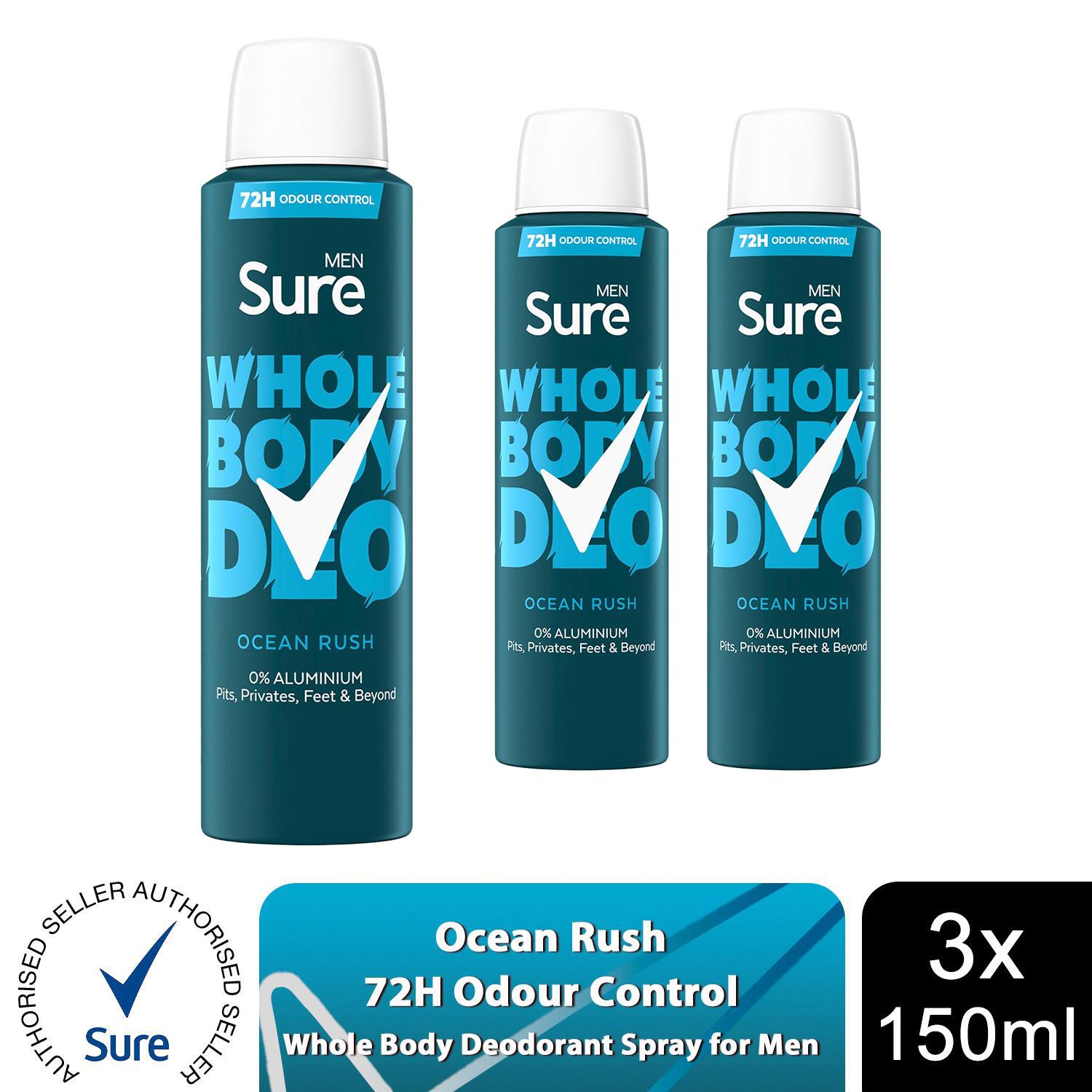 Sure Men Whole Body Deodorant Spray Ocean Rush & Active Fresh, 150ml - Picture 14 of 88