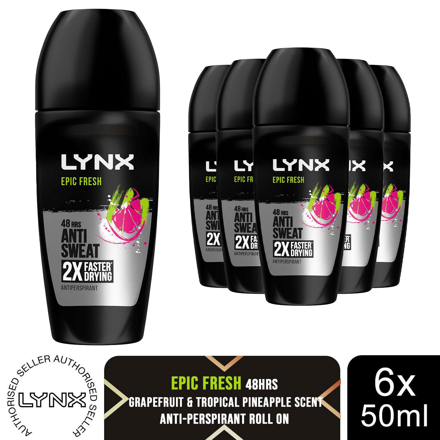 Lynx Africa, Epic Fresh or Sunset Fresh Anti-Perspirant Roll On 50ml, 6 Pack - Picture 22 of 35